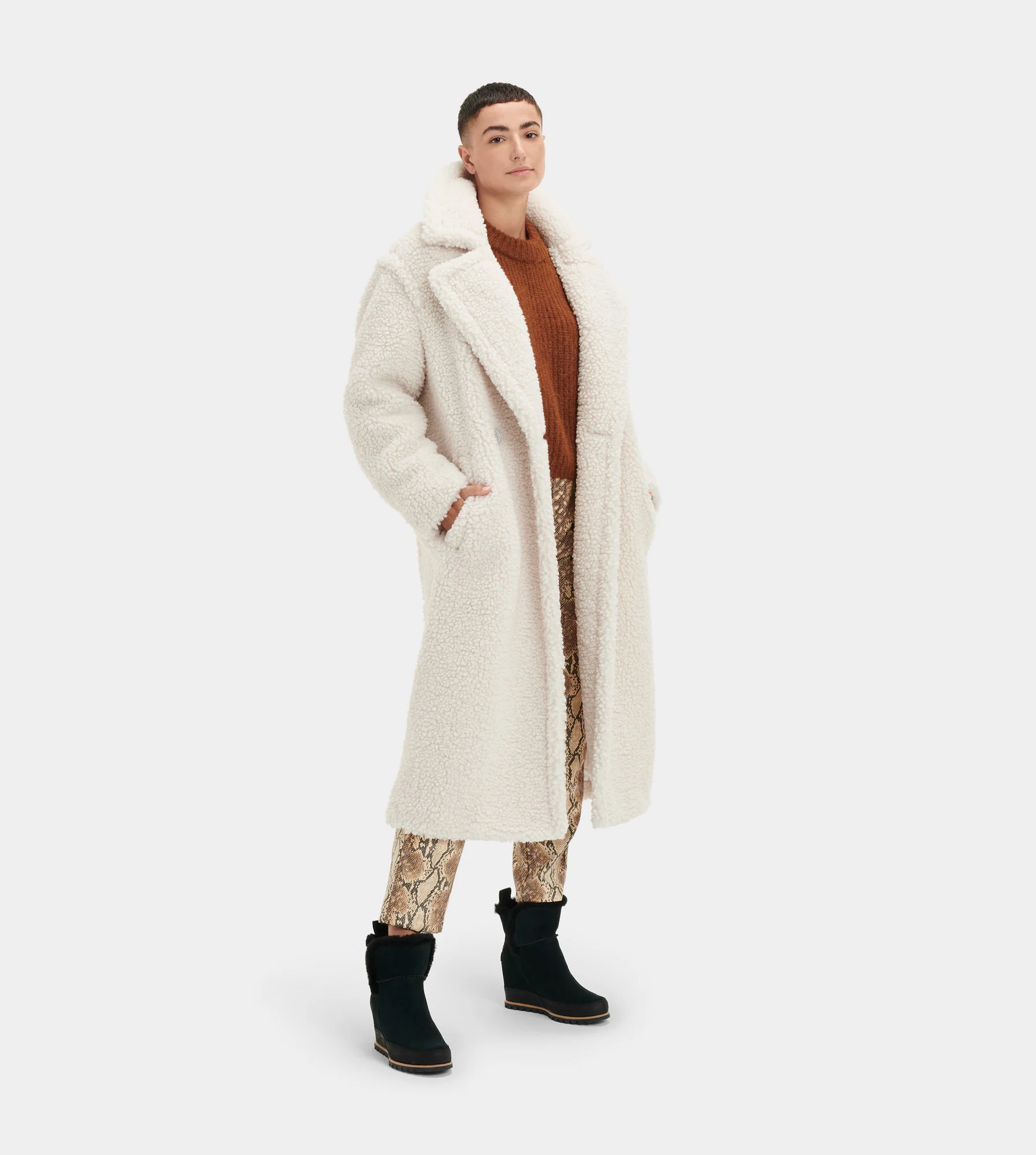 Abrigos largos en tejido peluche UGG Gertrude Long Teddy coat - Image 4