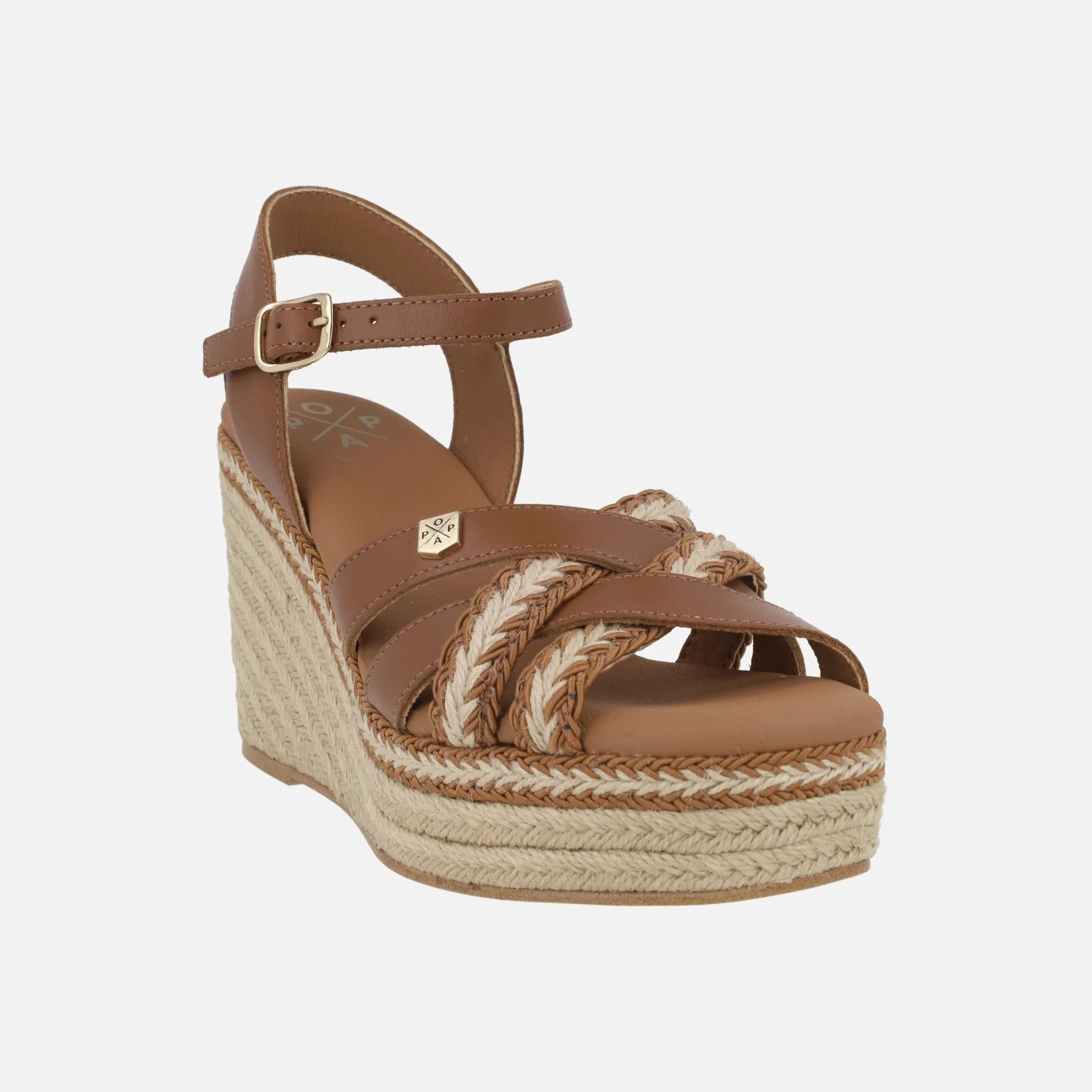 Alpargatas de cuña alta en combinado cuero Guios - Image 2