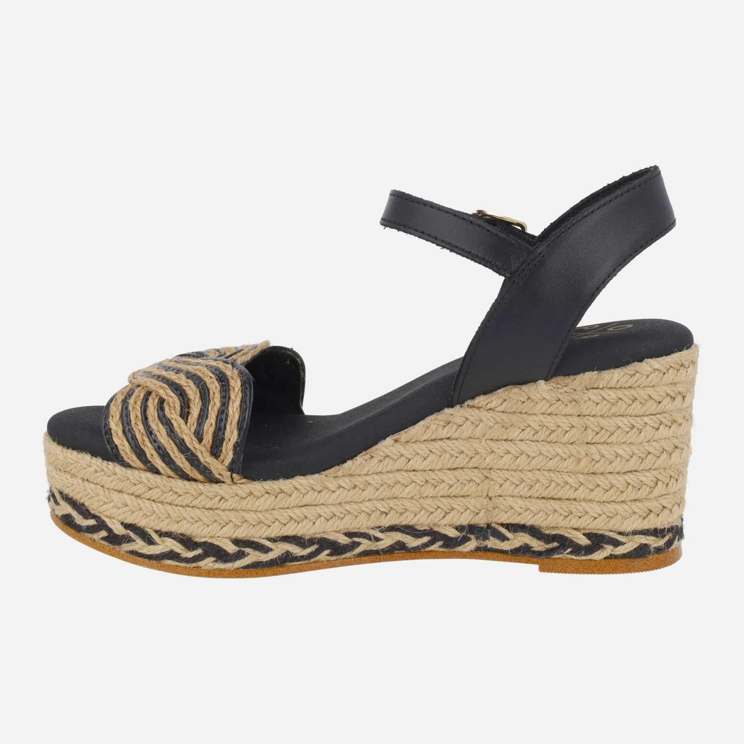 Alpargatas de cuña alta Garua en combinado negro - Image 4