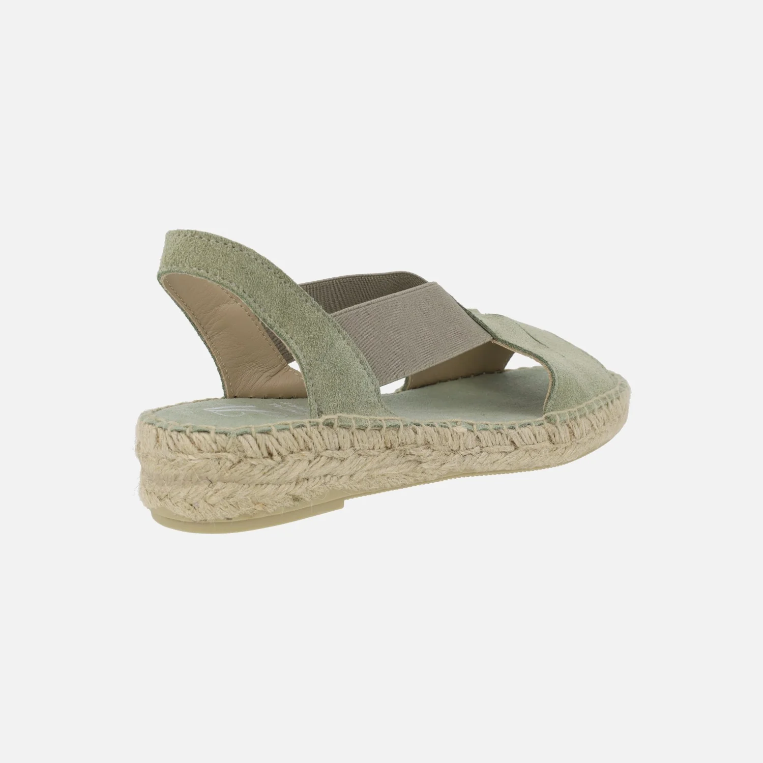 Alpargatas de piel serraje con elásticos y cuña baja - Image 10