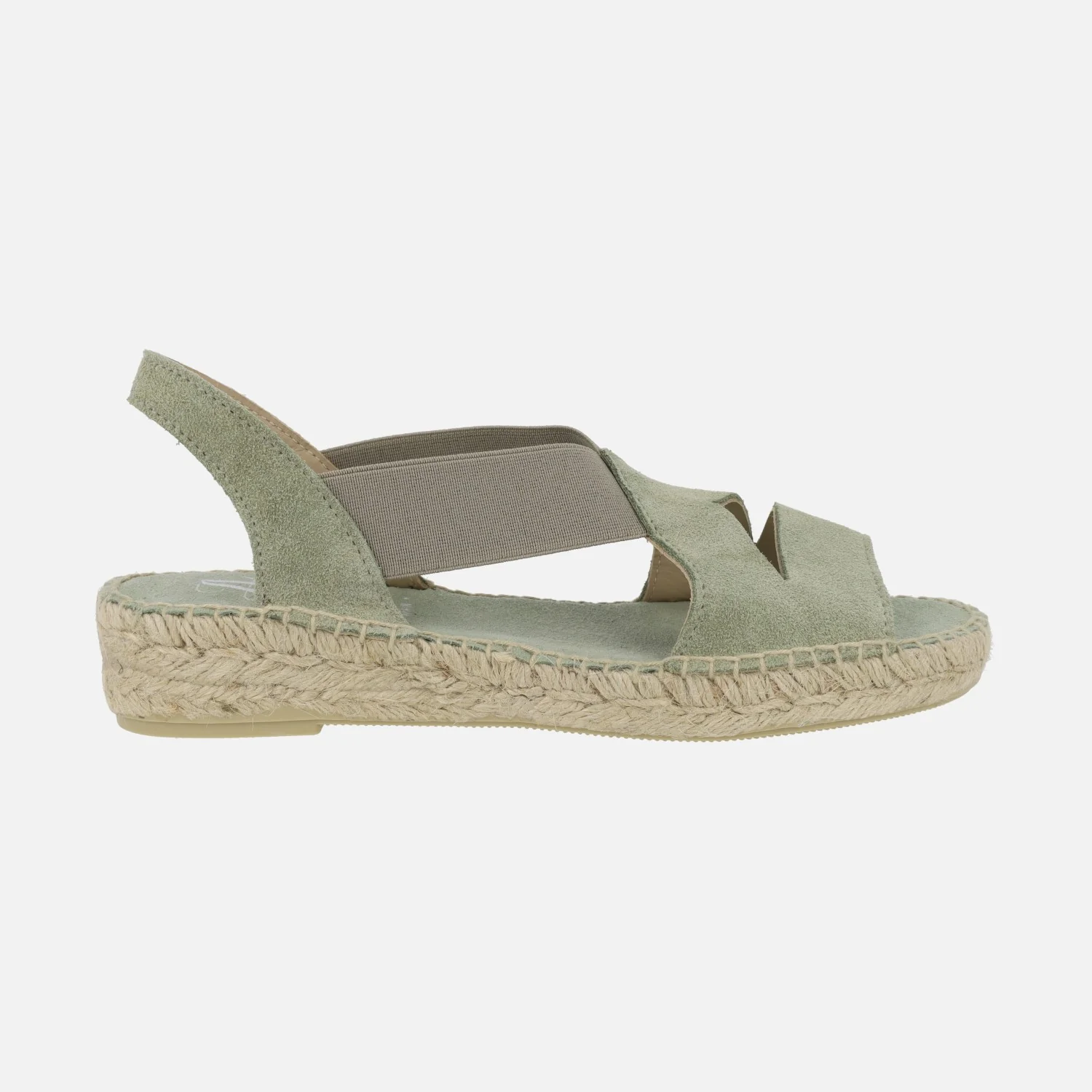 Alpargatas de piel serraje con elásticos y cuña baja - Image 7