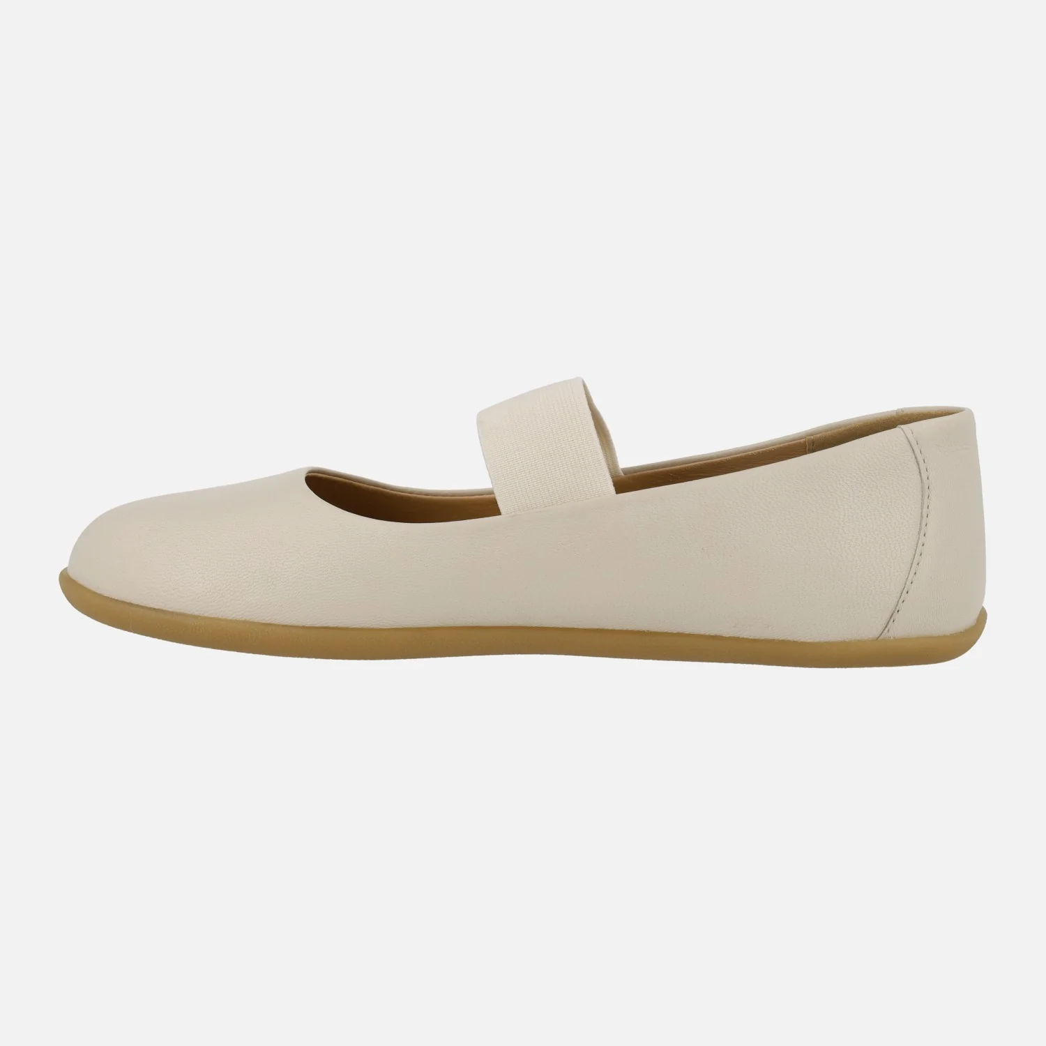 Bailarinas BAREFOOT Malakisi en piel beige con elástico al empeine - Image 3