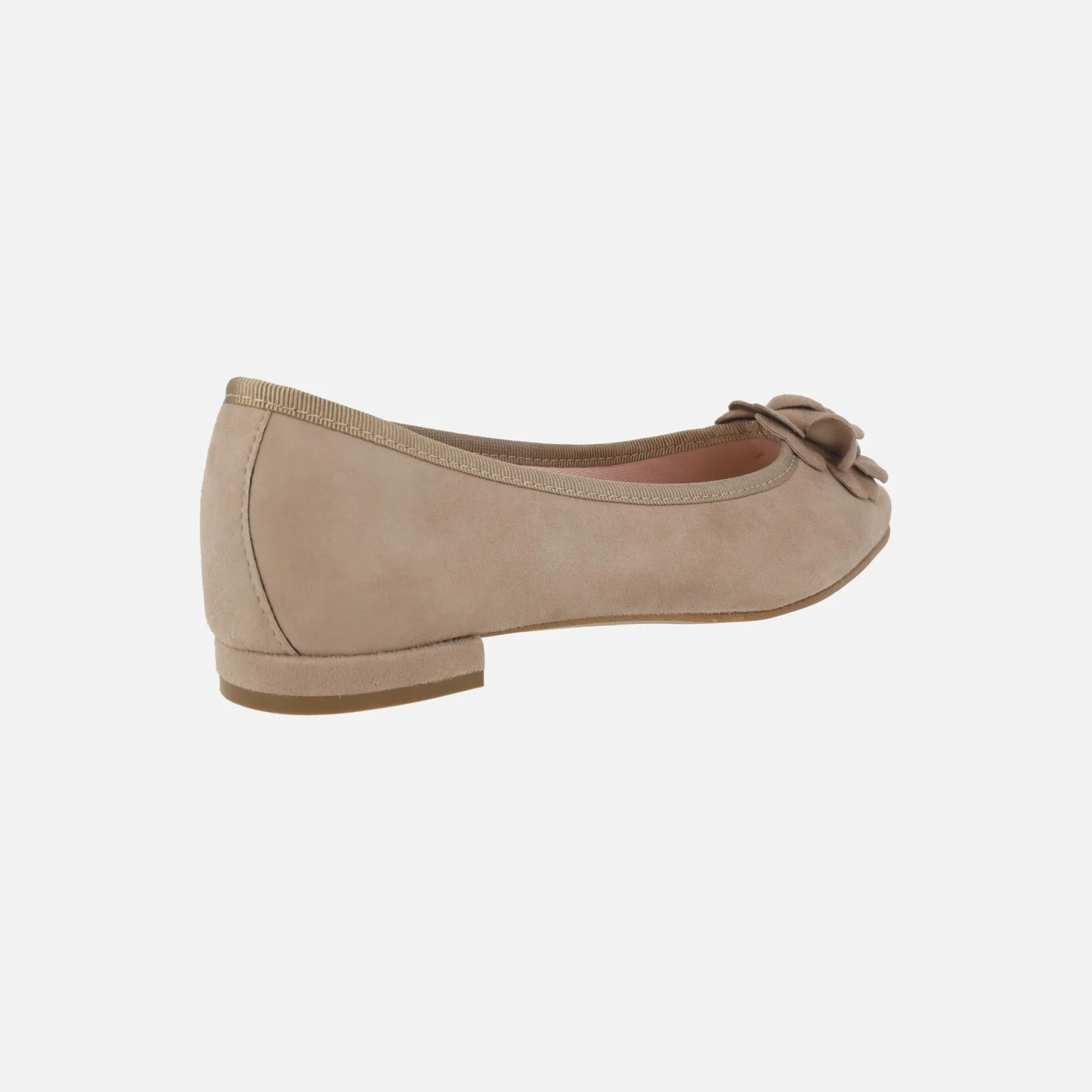 Bailarinas de ante beige con adorno de flor y puntera afilada - Image 4