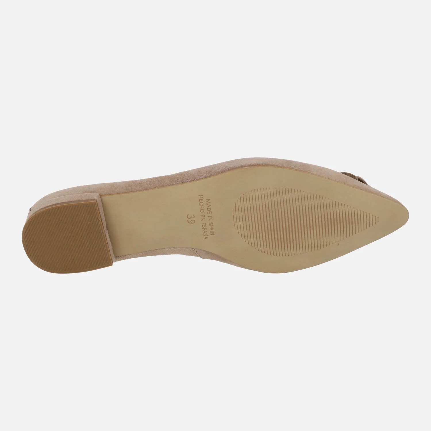 Bailarinas de ante beige con adorno de flor y puntera afilada - Image 6