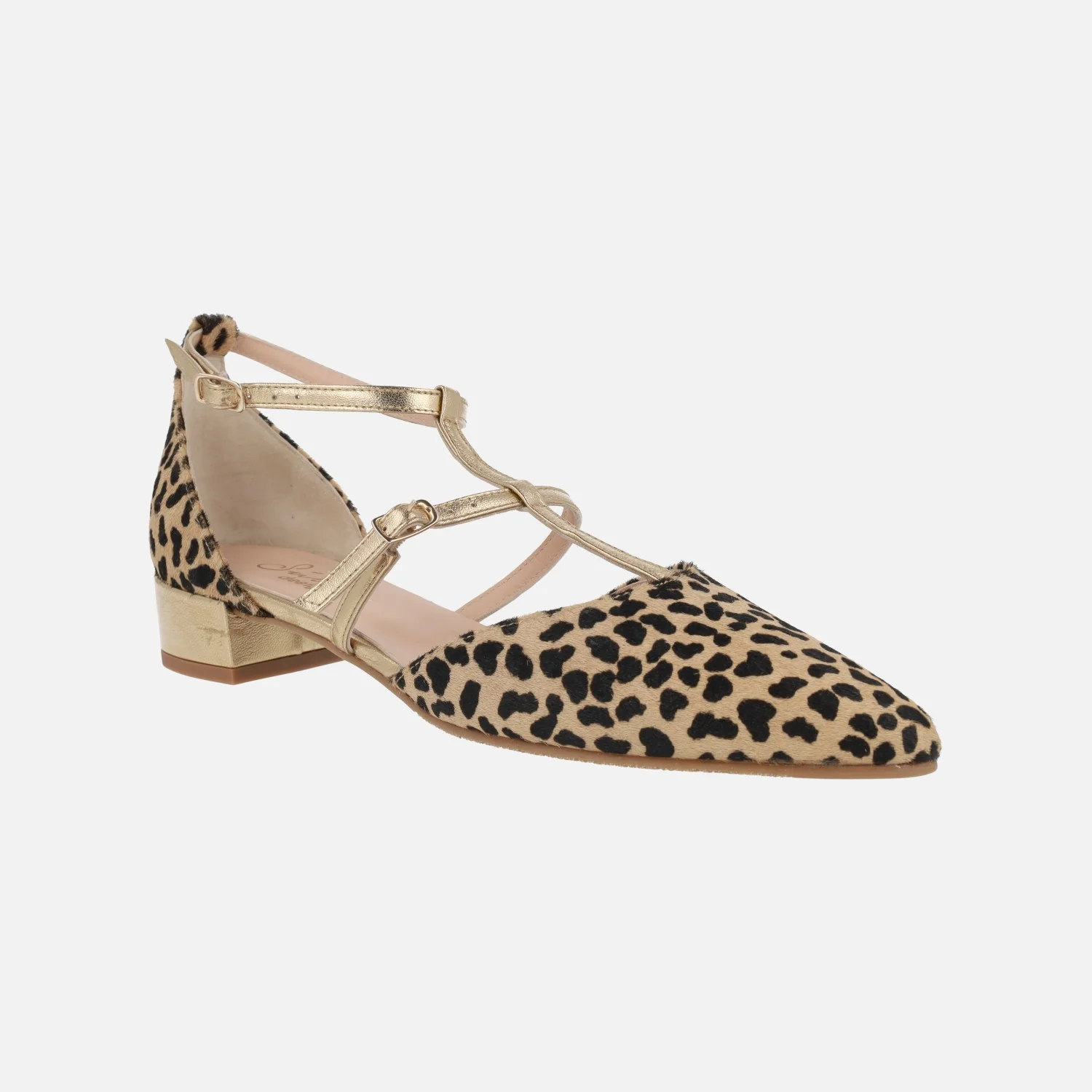 Bailarinas de piel en animal print leopardo con pulseras - Image 2
