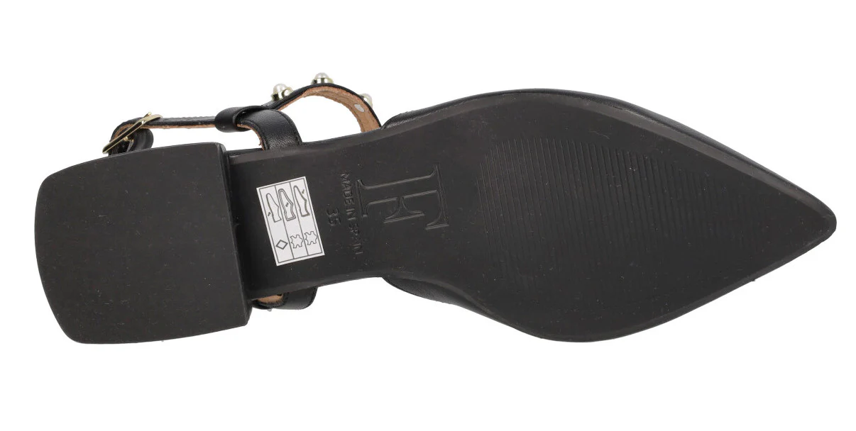 Bailarinas destalonadas de piel con tira de perlas - Image 5