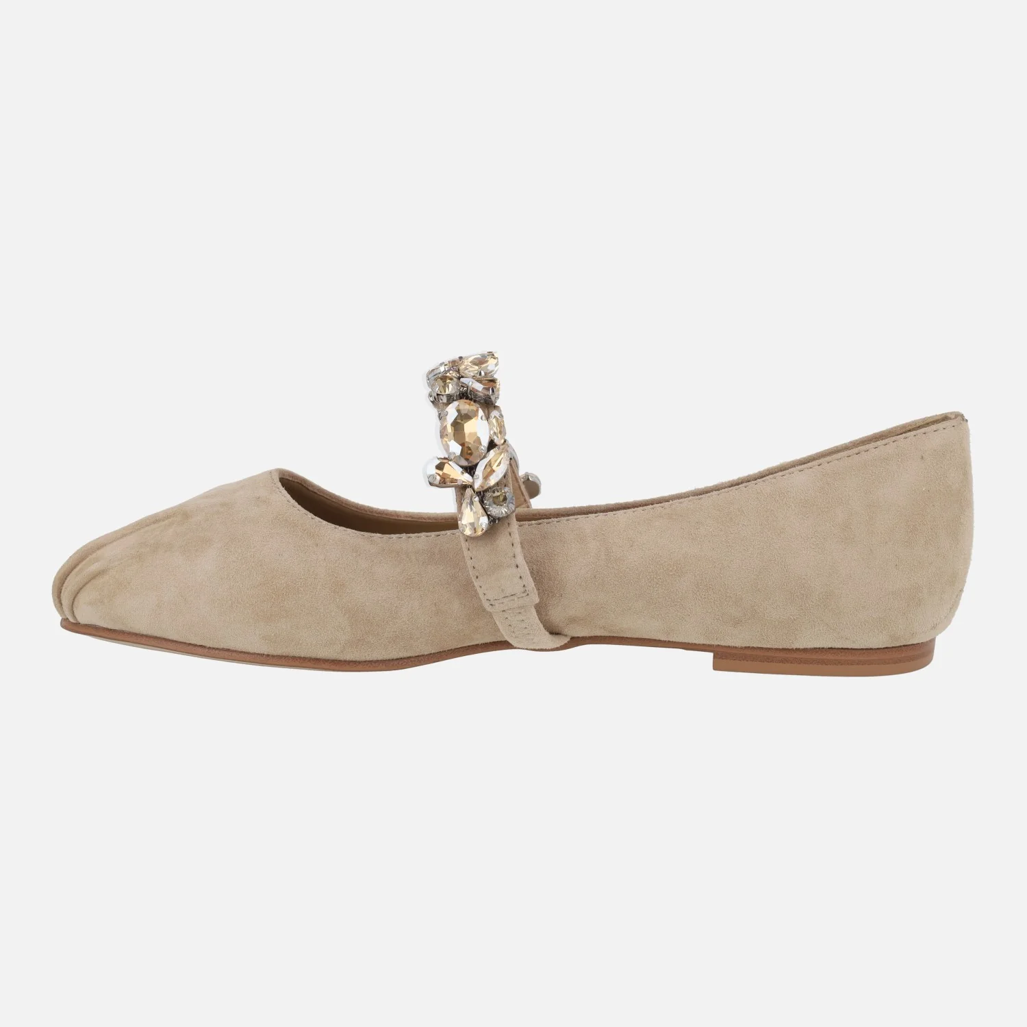 Bailarinas en ante beige con pulsera de pedrería - Image 3
