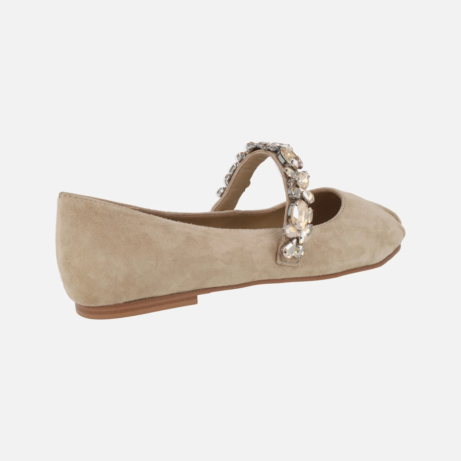 Bailarinas en ante beige con pulsera de pedrería - Image 4
