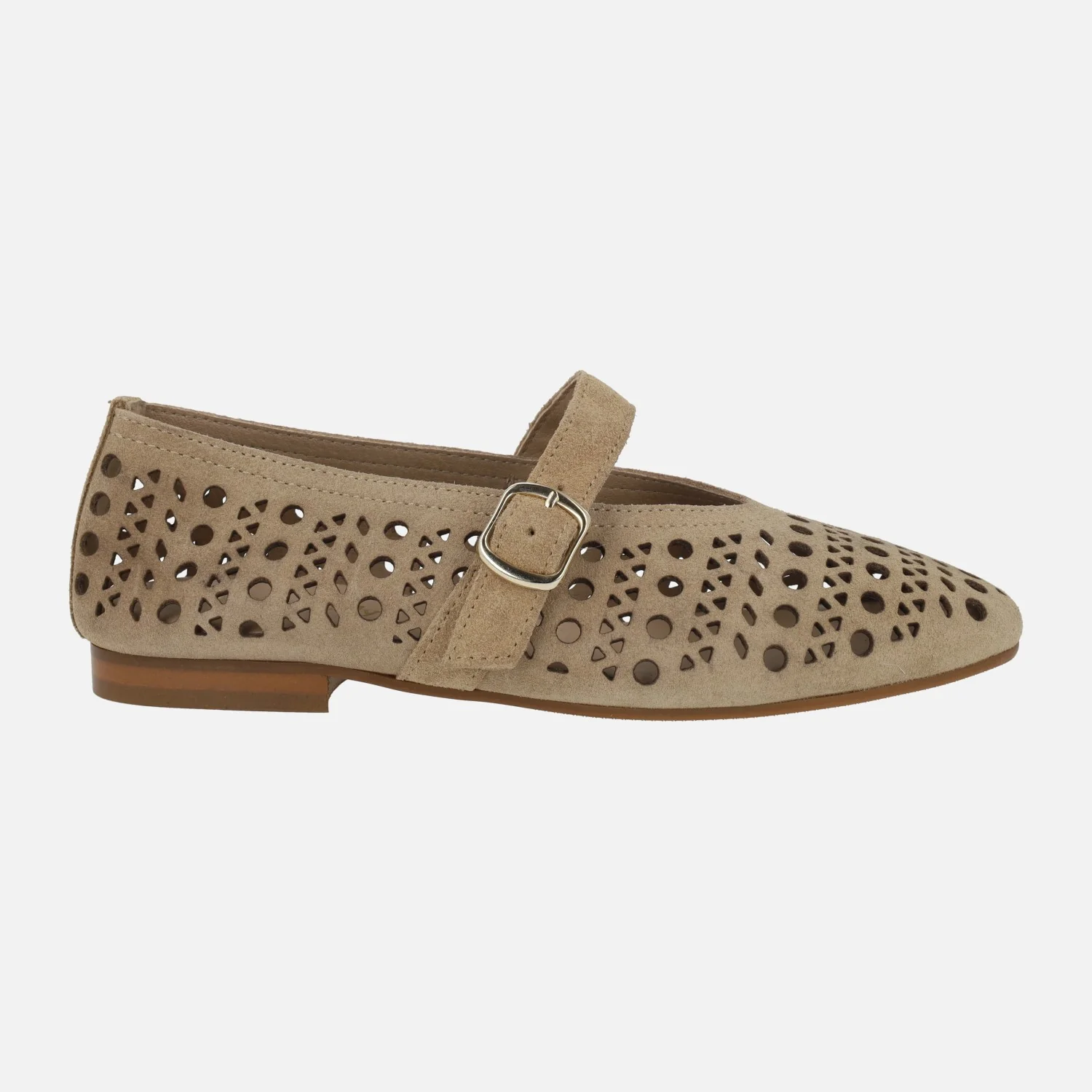 Bailarinas mercedes con troquelados y pulsera