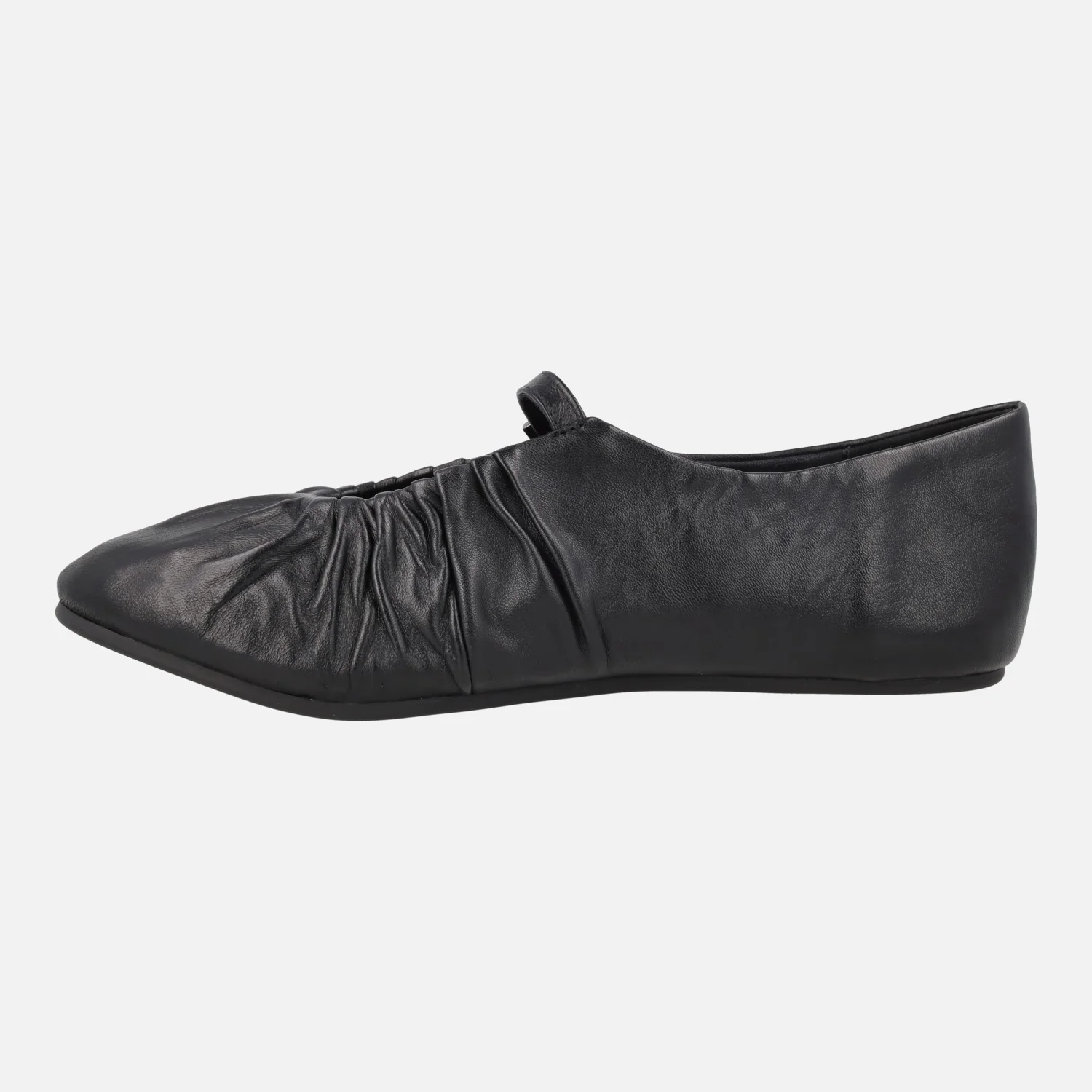Bailarinas negras de piel con frunces estilo mercedes - Image 3