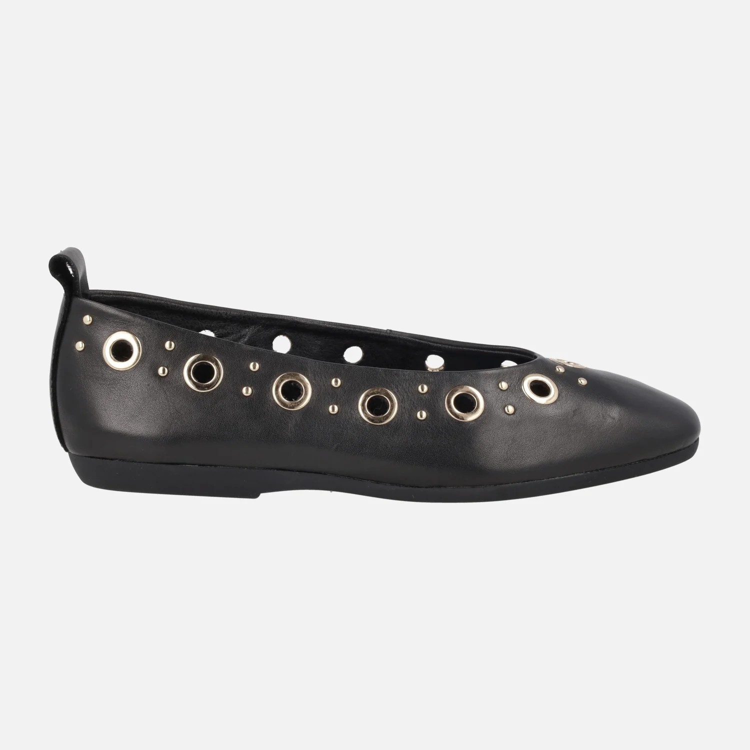 Bailarinas negras de piel con remaches