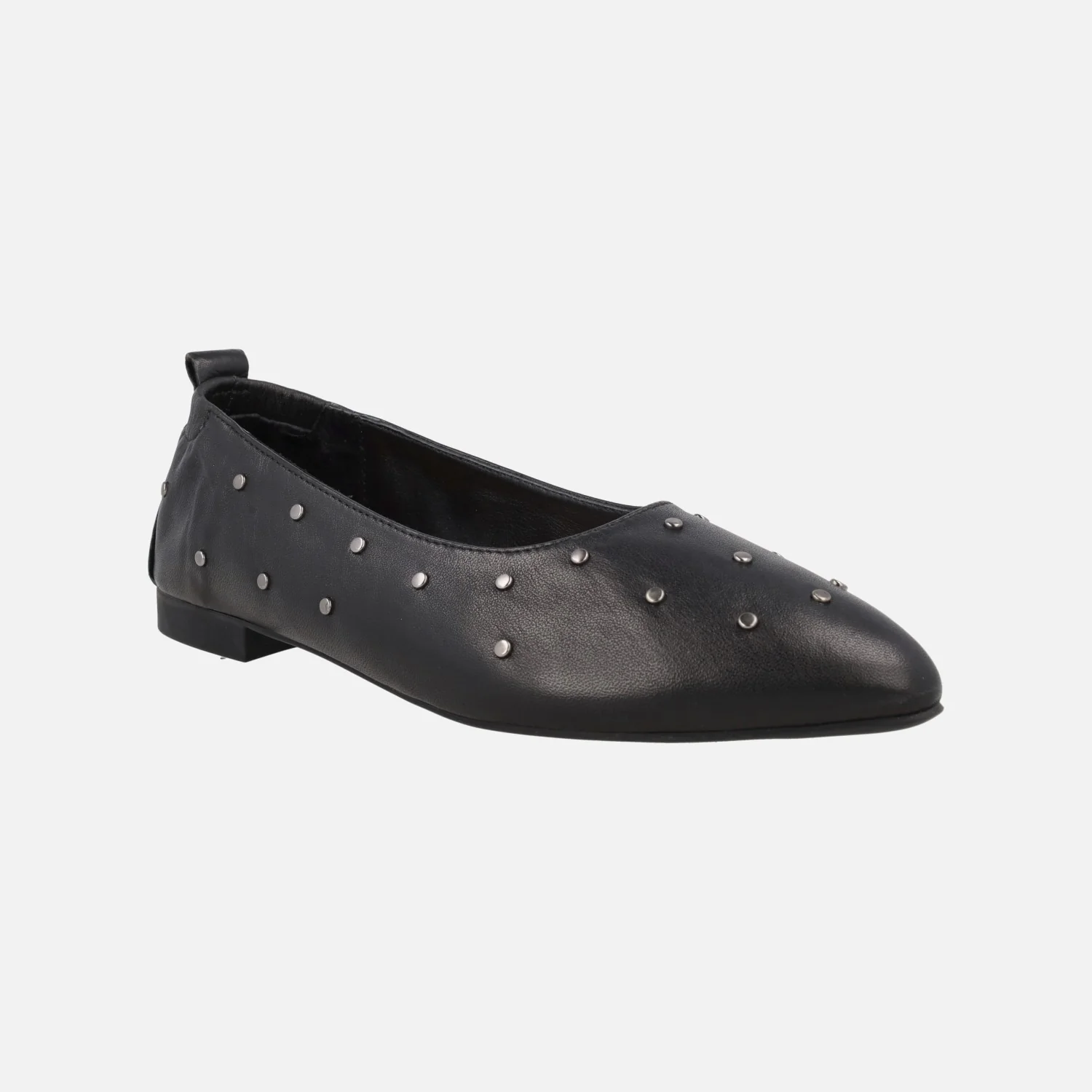 Bailarinas negras de piel con tachas metálicas - Image 2