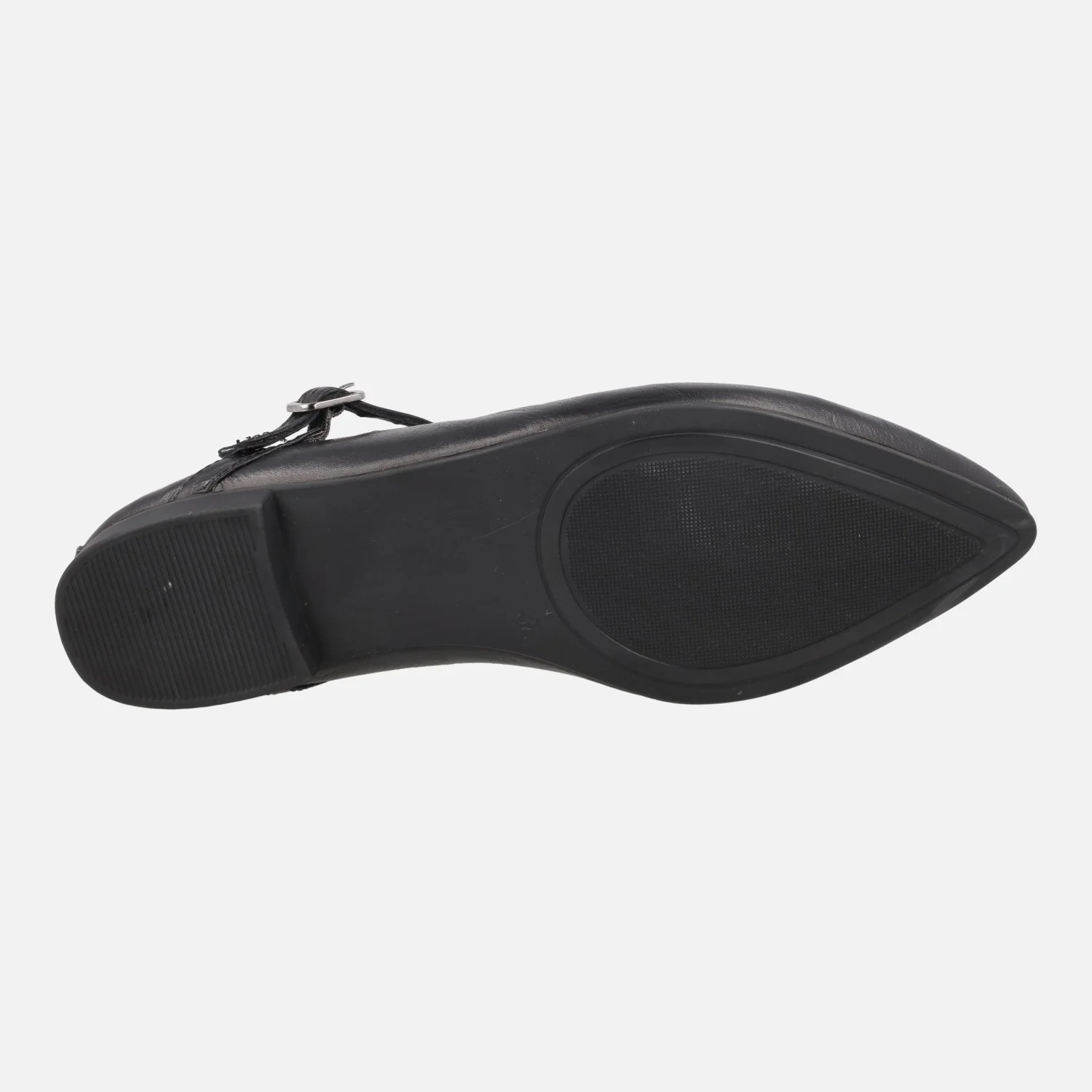 Bailarinas negras de piel con tiras en forma de T y tachas metálicas - Image 6