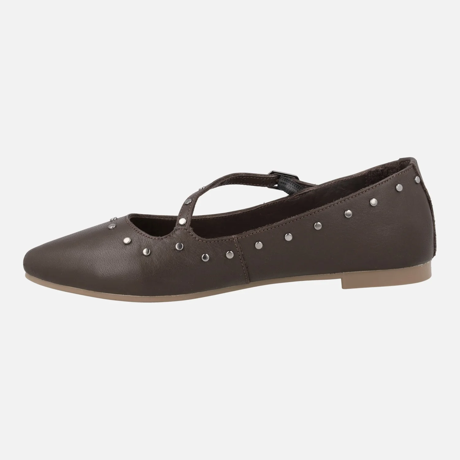 Bailarinas planas de piel con detalle de tachas y pulsera - Image 10