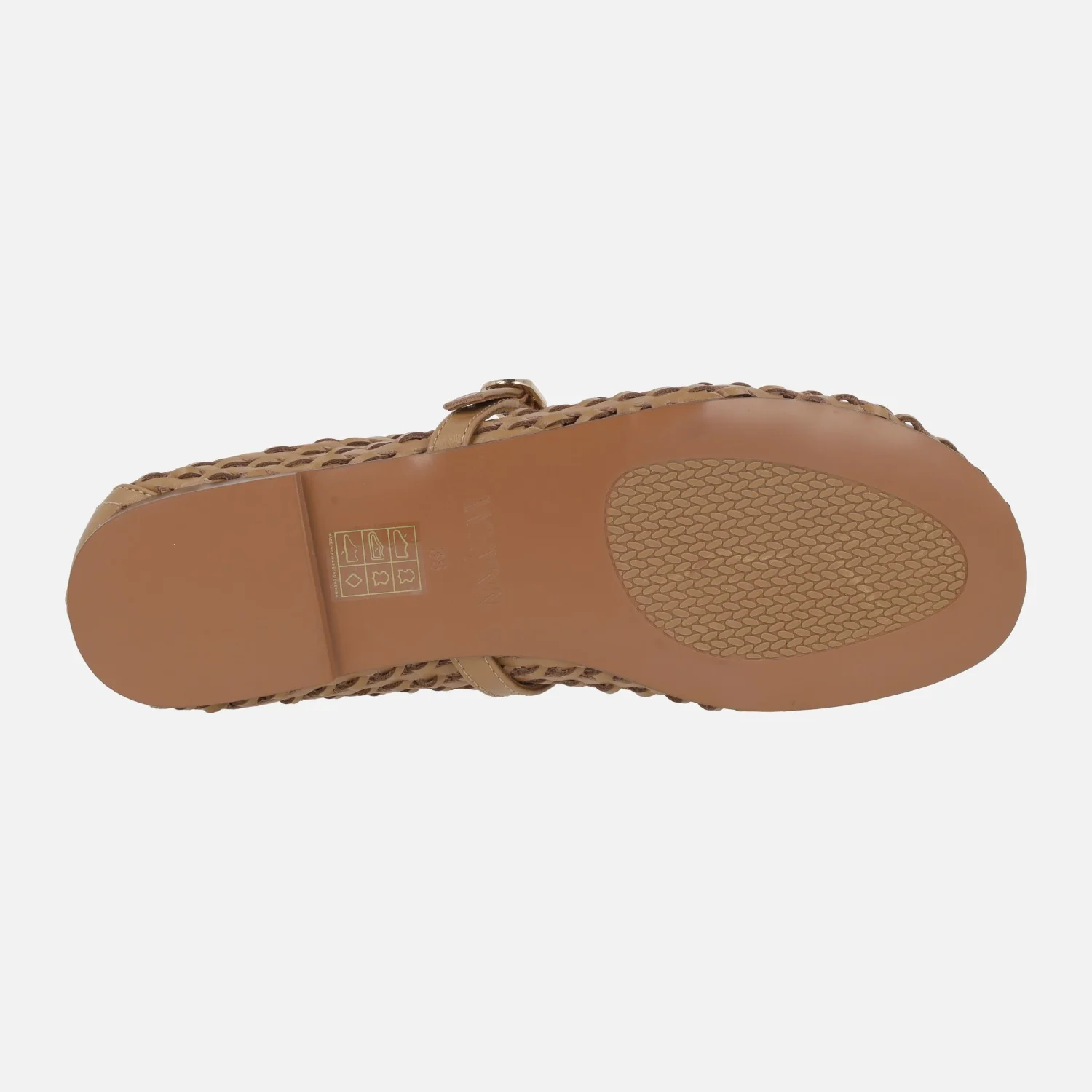 Bailarinas trenzadas de piel camel con pulsera y lazo Candem - Image 6