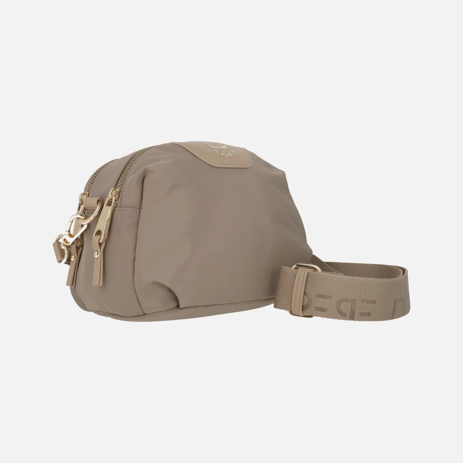 Bolsos bandolera con doble compartimento en tejido taupe - Image 2