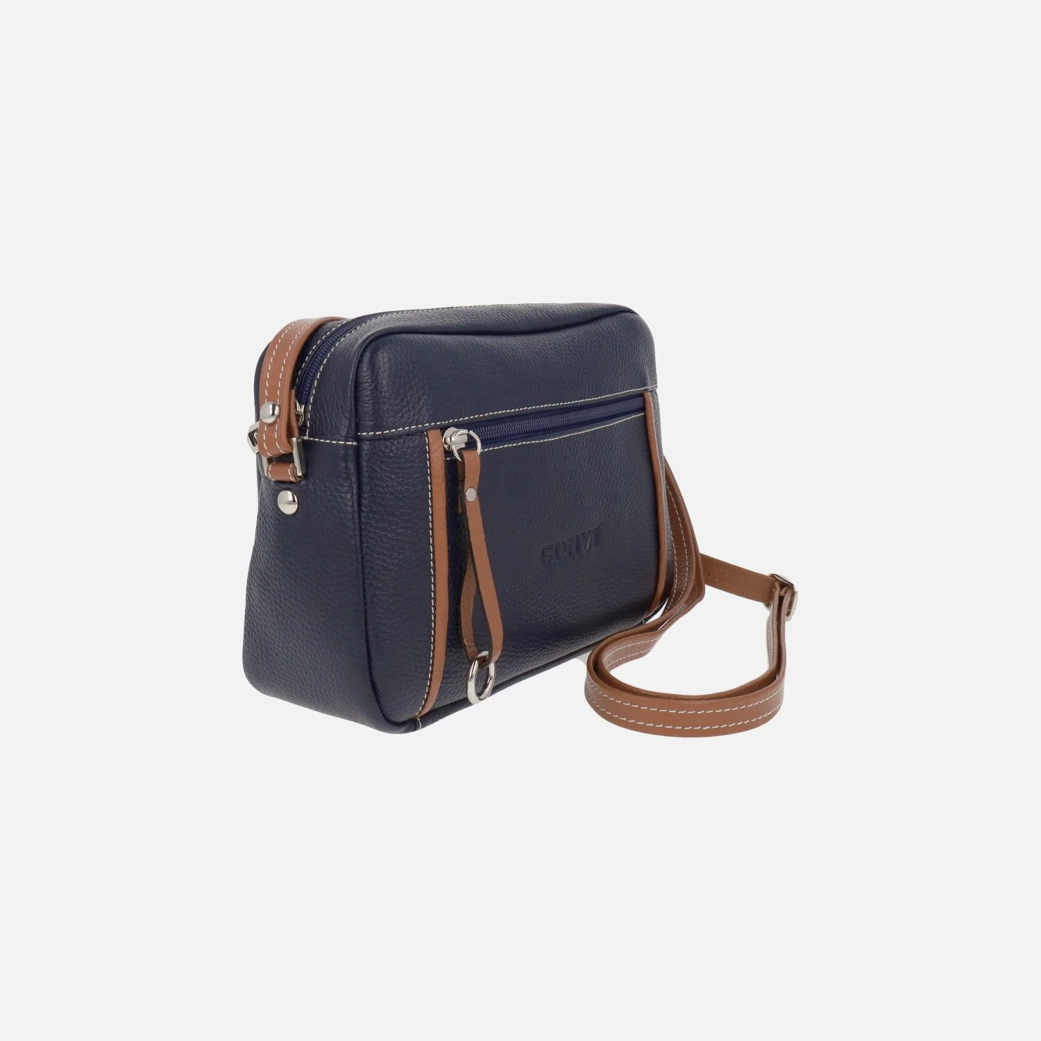 Bolsos bandolera de piel con bolsillo delantero y trasero - Image 2