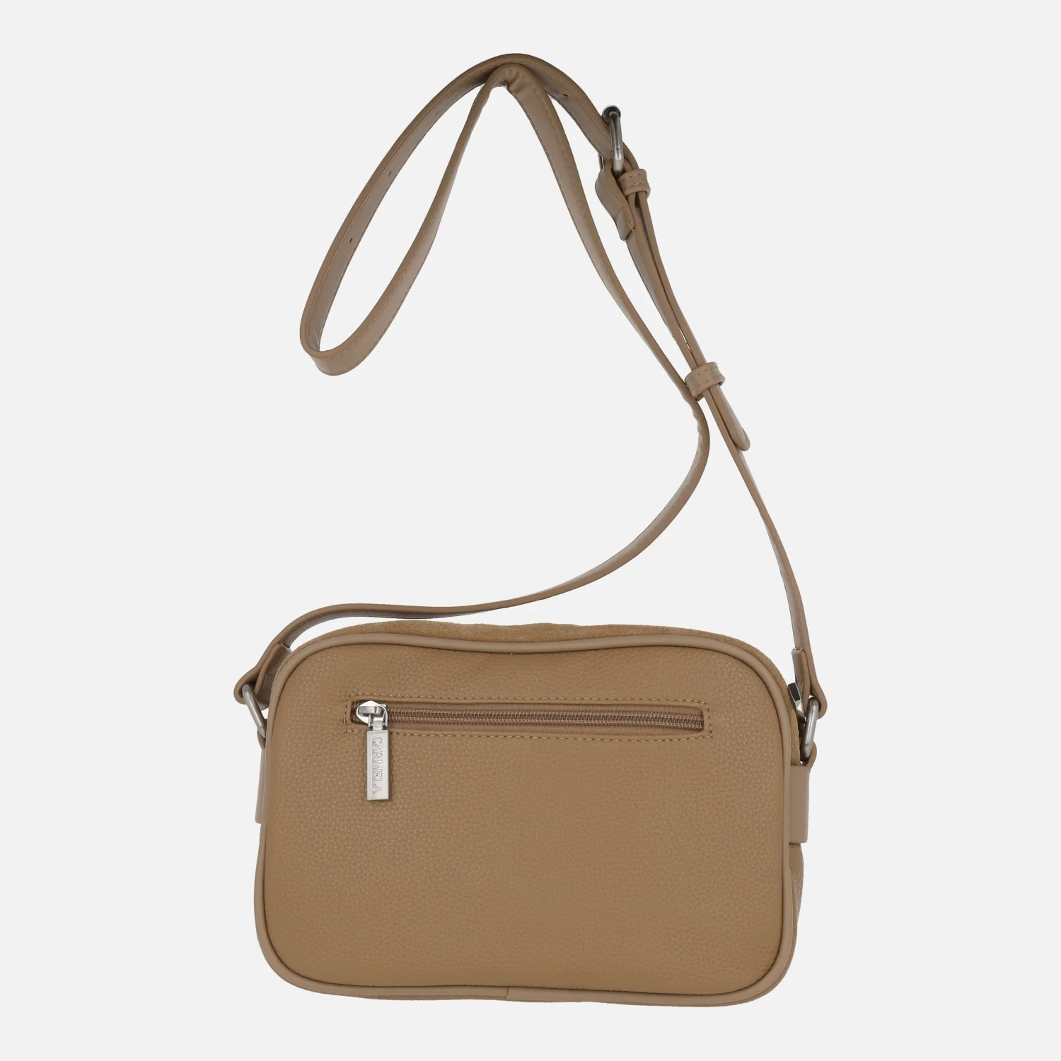 Bolsos bandolera en serraje camel con pedrería y tachas - Image 3