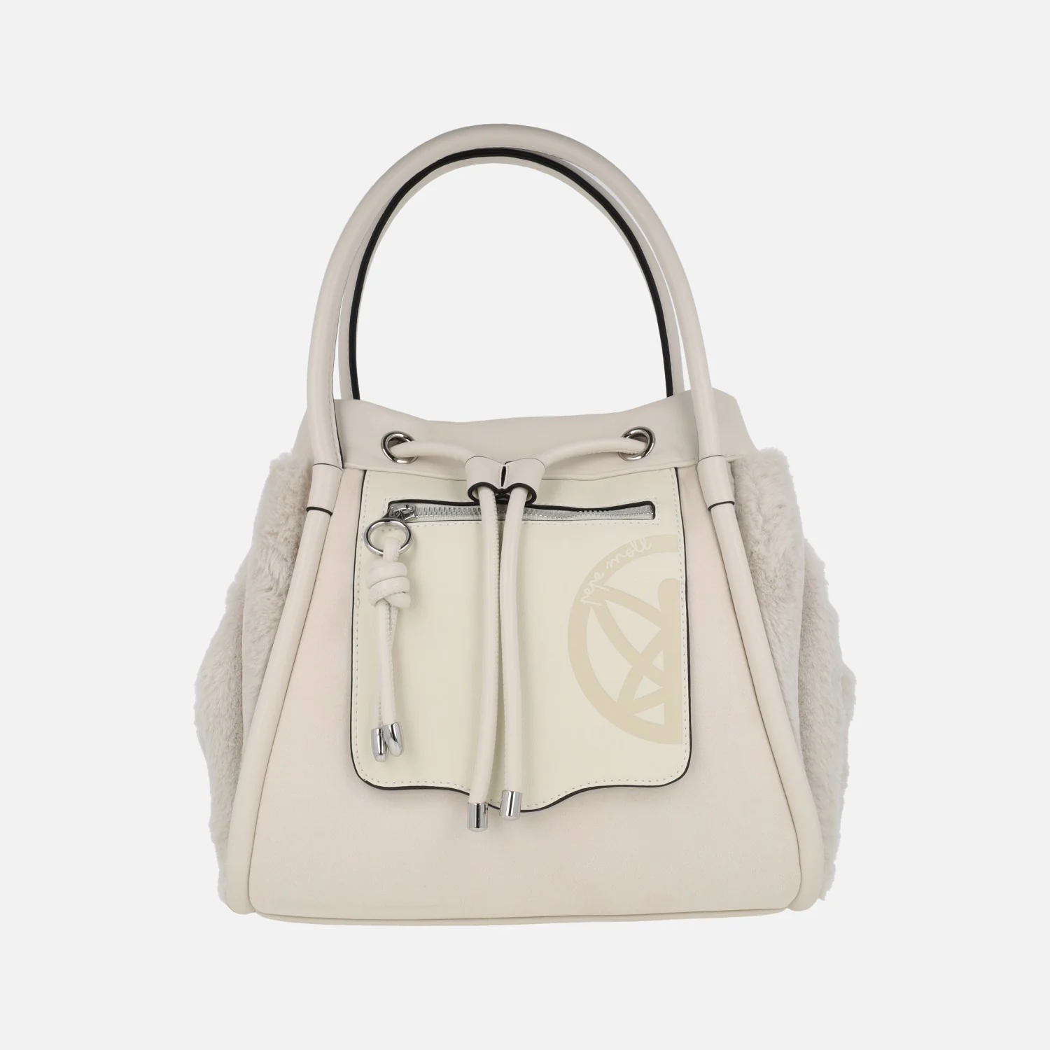 Bolsos de hombro con laterales en pelo suave y asa bandolera