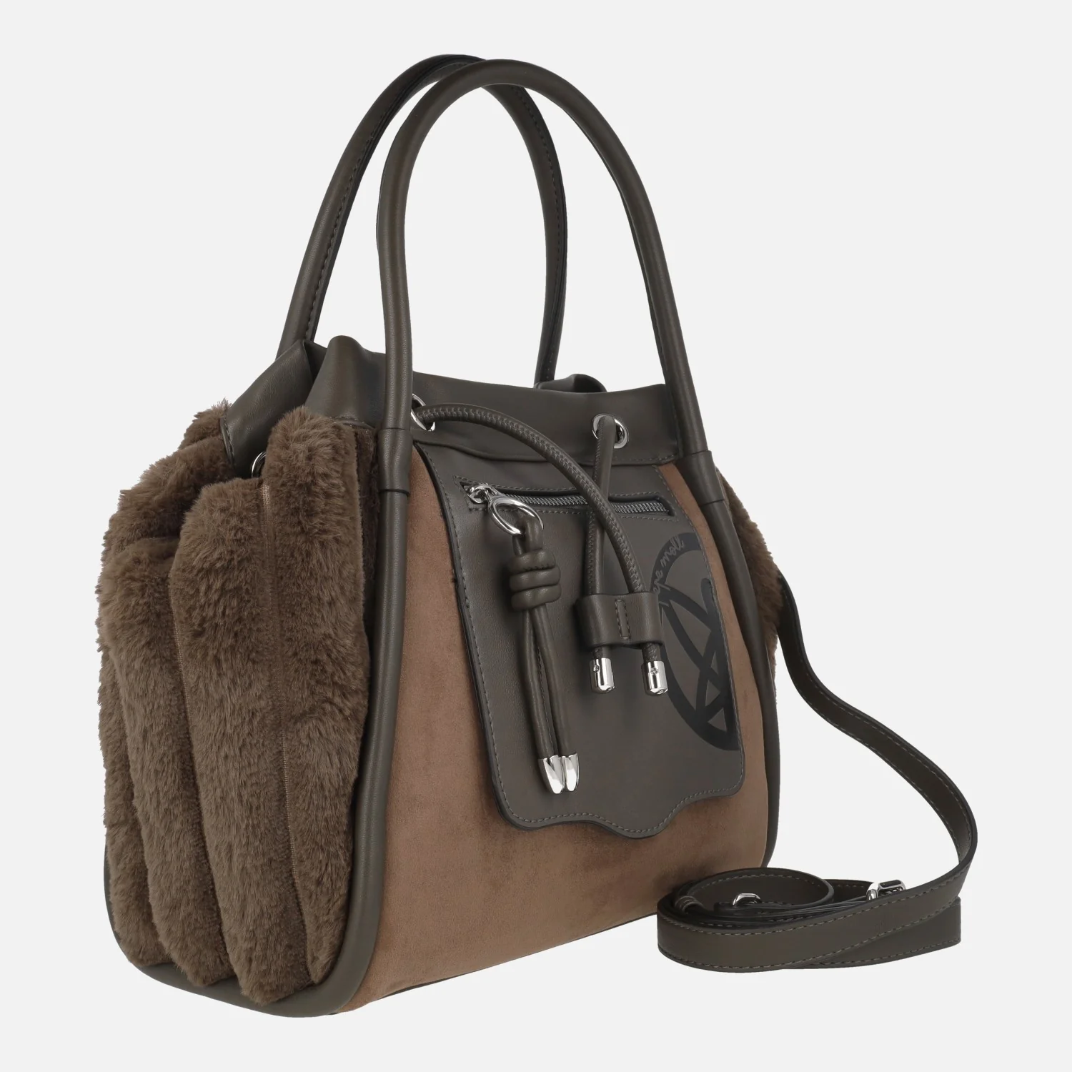 Bolsos de hombro con laterales en pelo suave y asa bandolera - Image 8