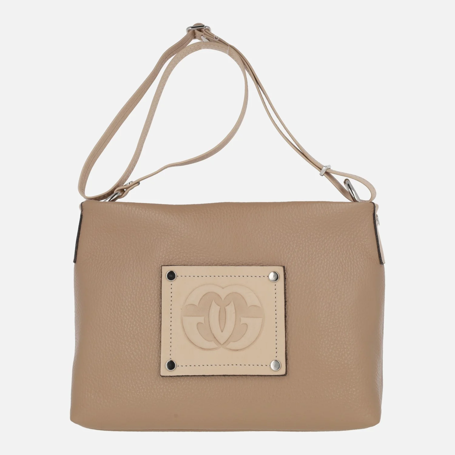 Bolsos de piel con asa bandolera regulable y parche con logo - Image 7
