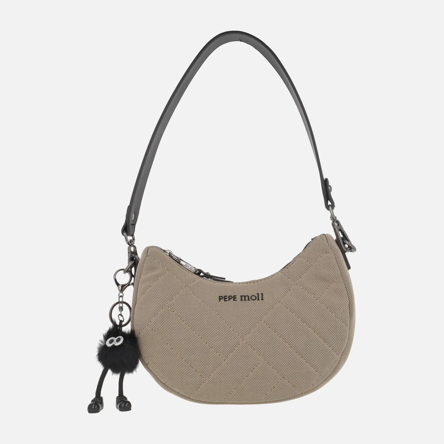 Bolsos en tejido acolchado estilo góndola con adorno de pompón