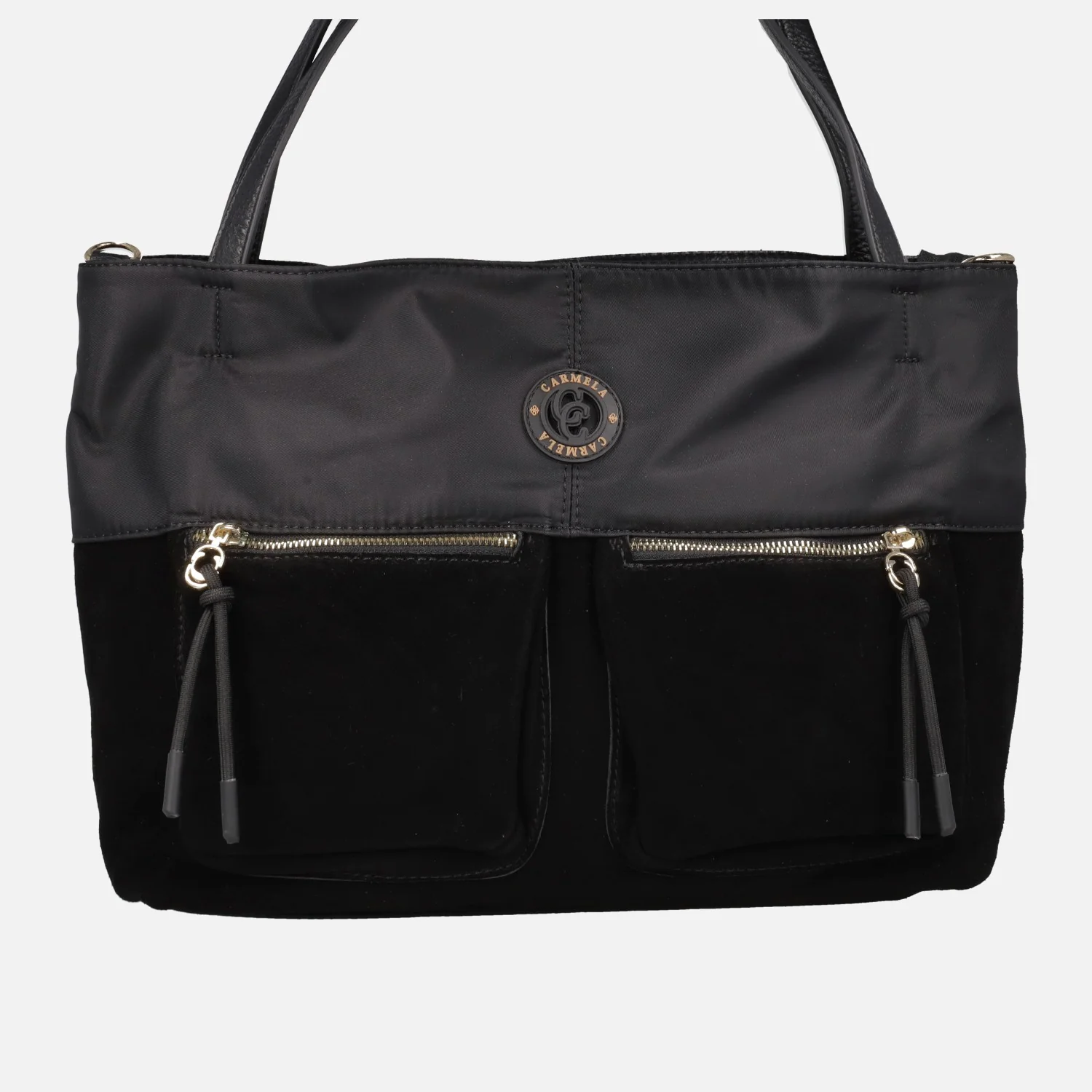 Bolsos multi posición combinados en tejido y serraje x Carmela - Image 5