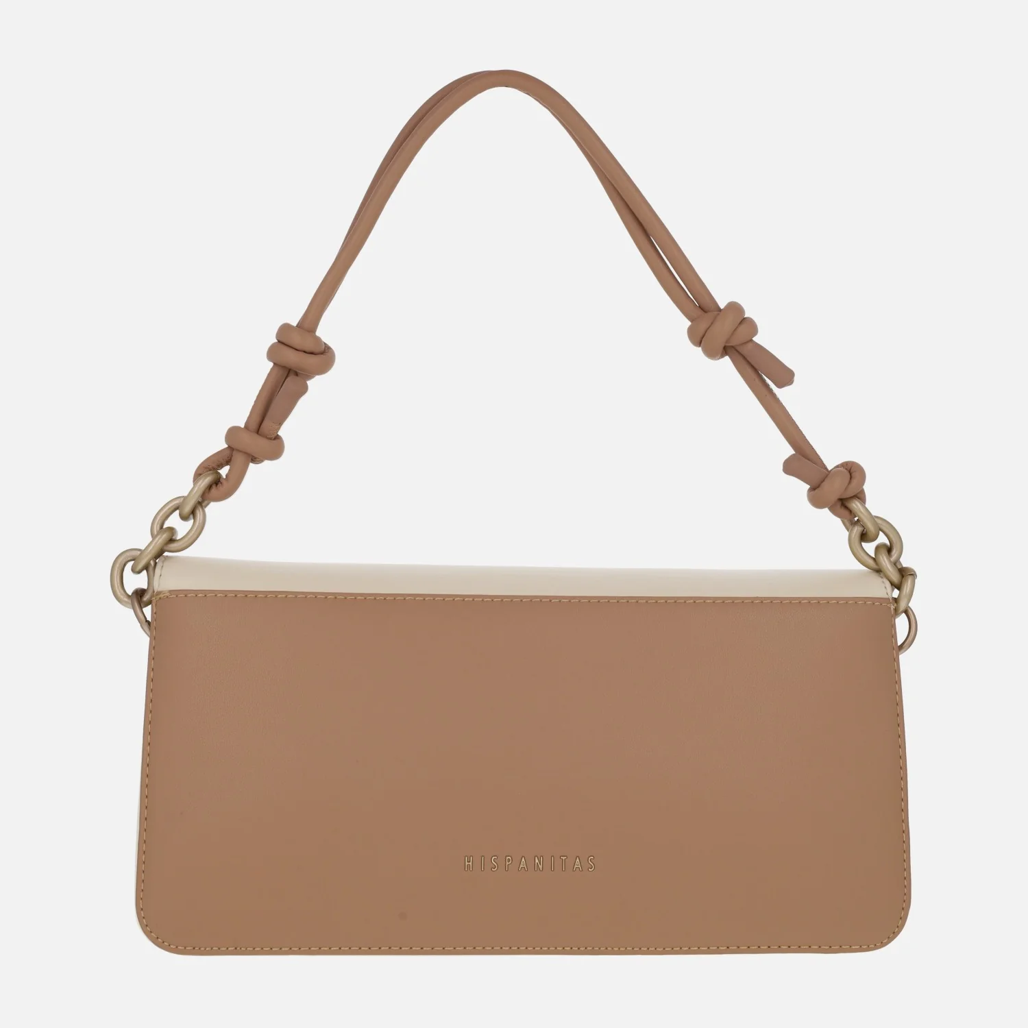 Bolsos para hombro con tapa en combinado Almond - crema - Image 2