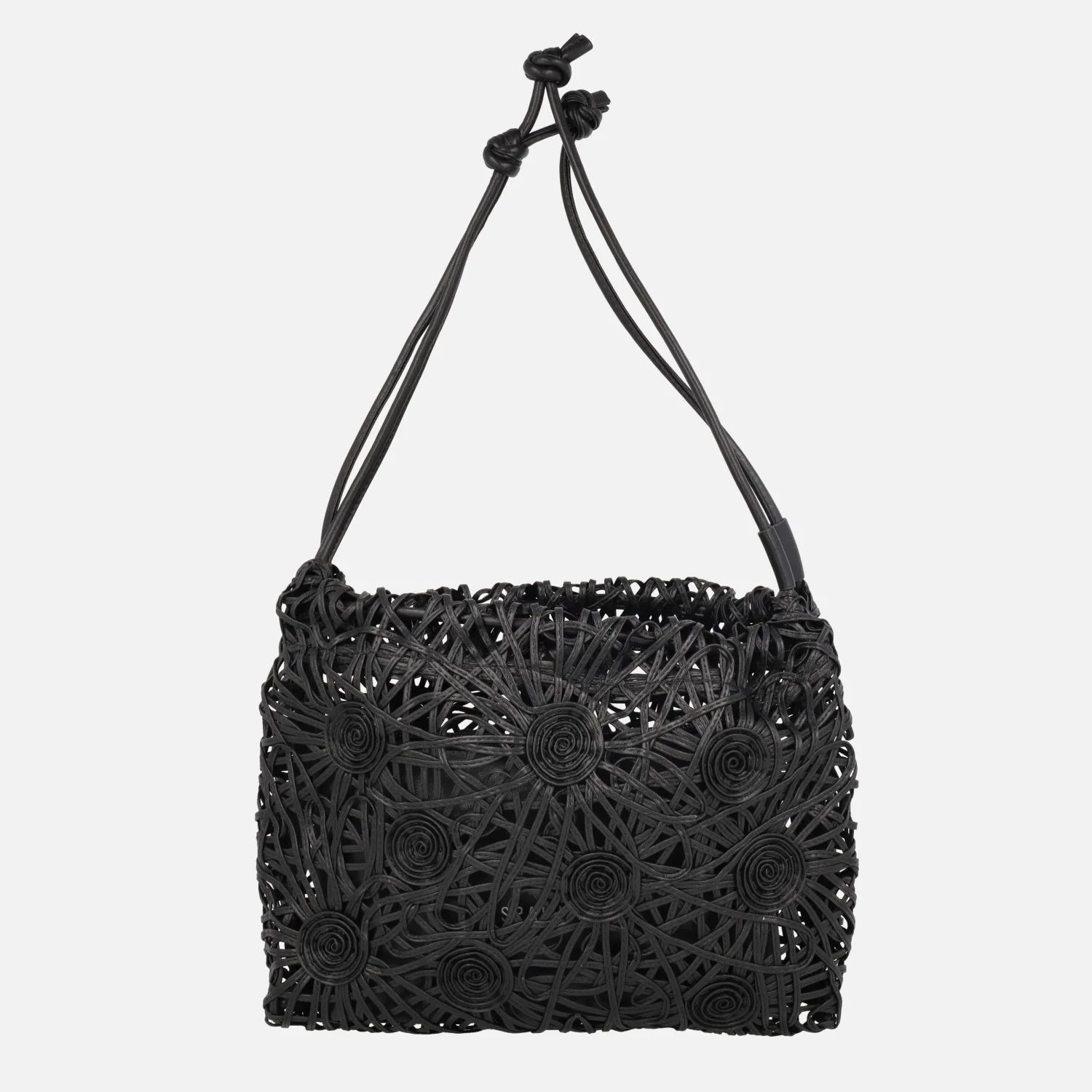 Bolsos para hombro en cordela negro con neceser interior - Image 3