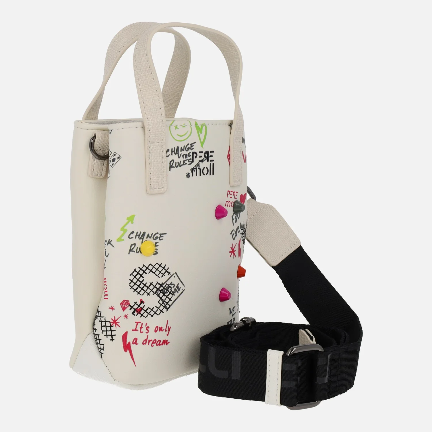 Bolsos pequeños de mano con asa bandolera y detalle de graffity - Image 2