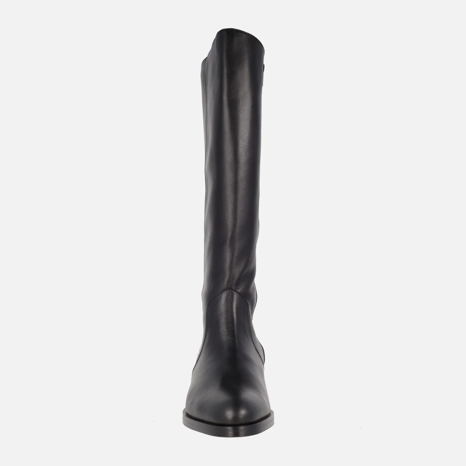 Botas altas Bonjour 03 en piel negra con tacón bajo - Image 4