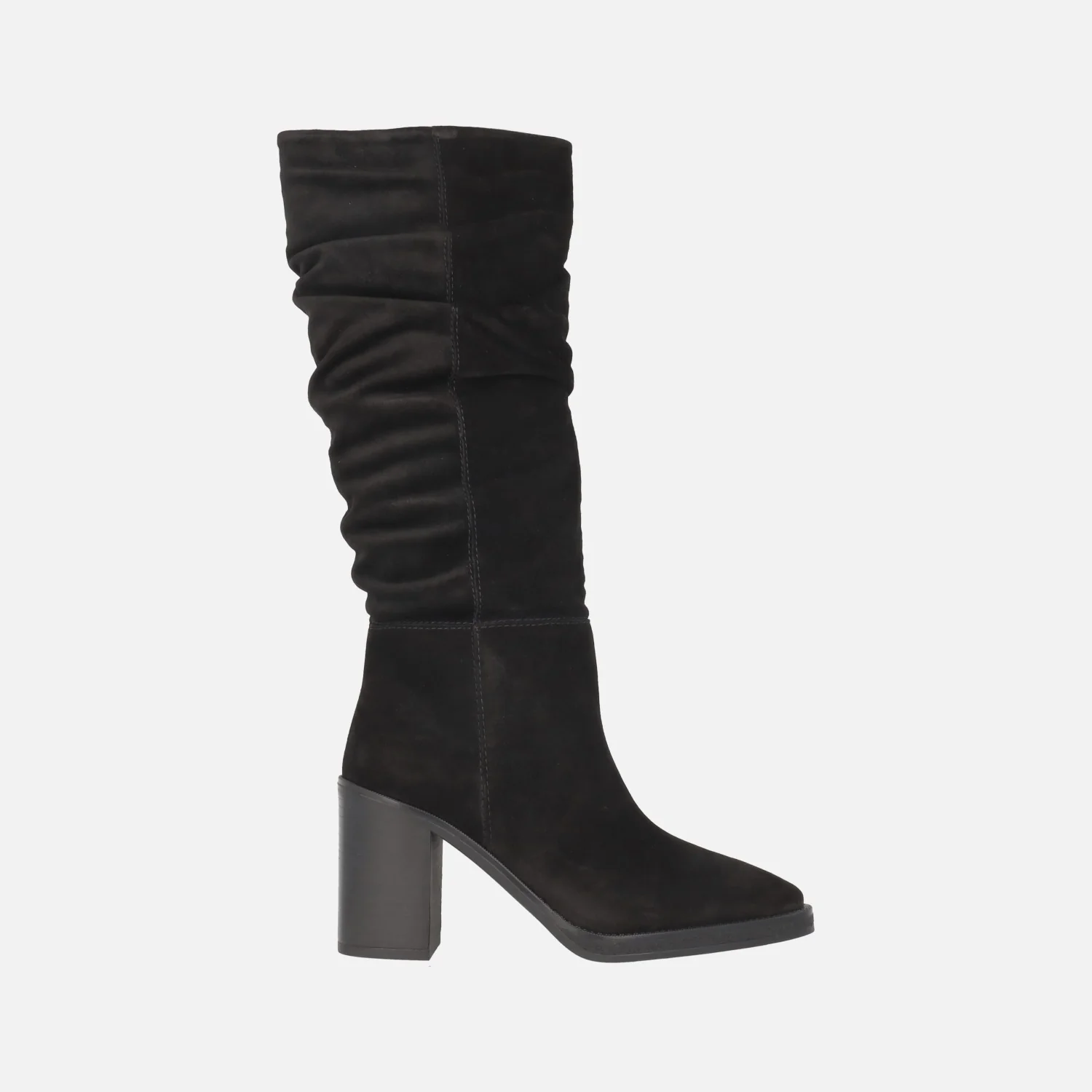 Botas altas con caña arrugada en piel serraje Alpe Camden