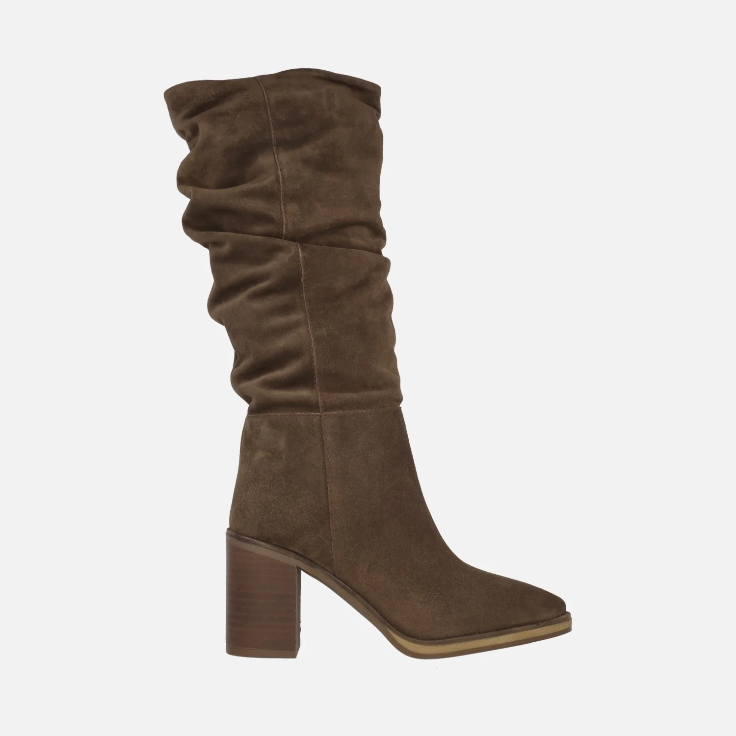 Botas altas con caña arrugada en piel serraje Alpe Camden - Image 7