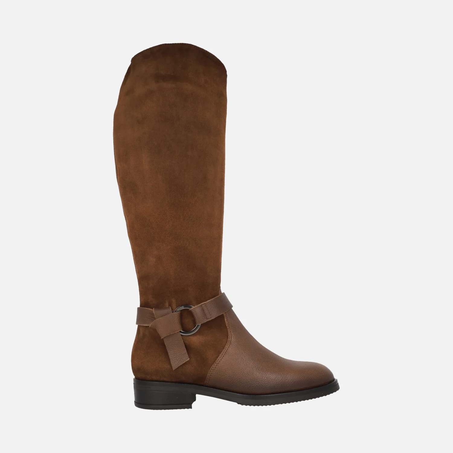 Botas altas en combinado de piel y ante con adorno metálico - Image 5