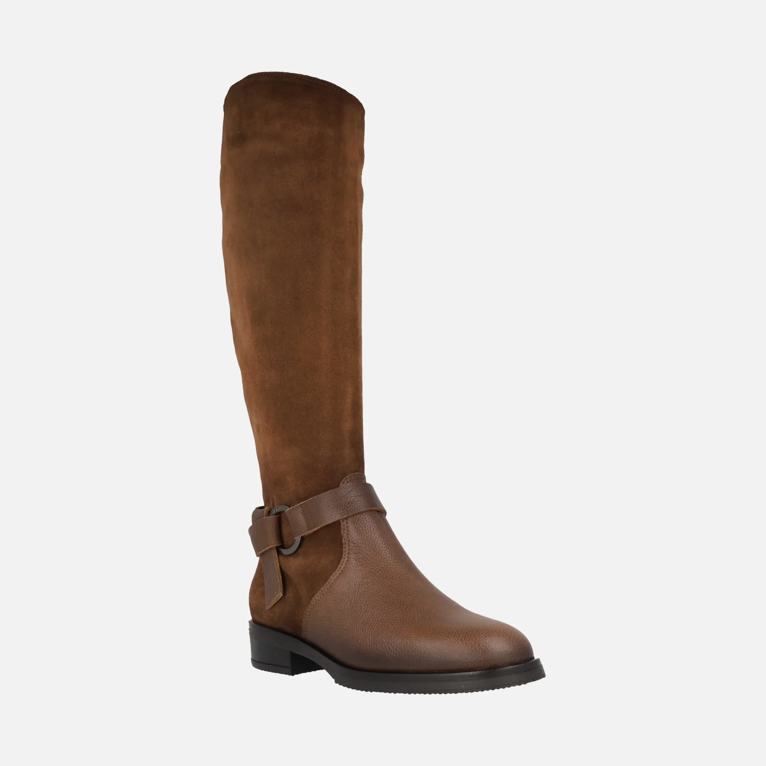 Botas altas en combinado de piel y ante con adorno metálico - Image 6