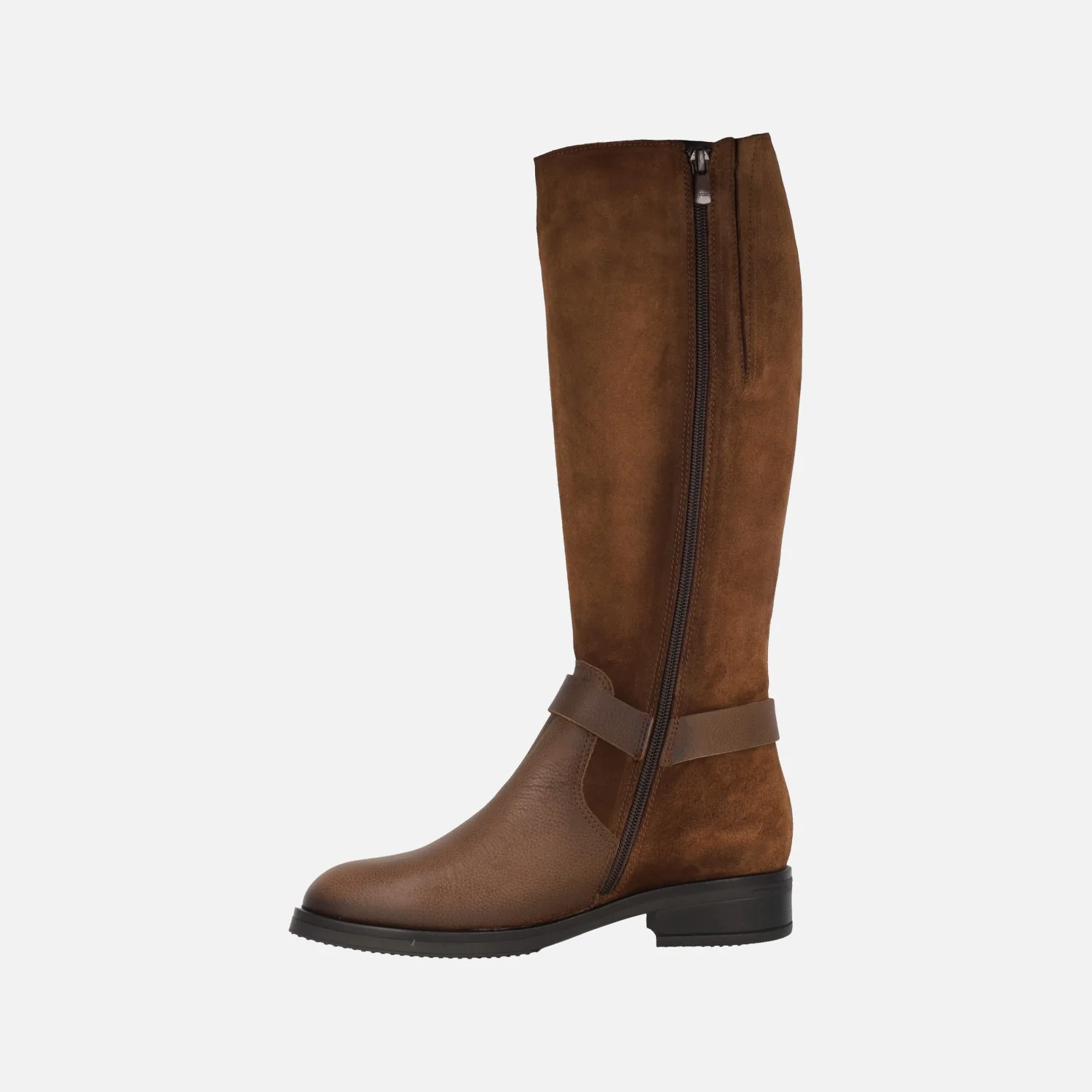 Botas altas en combinado de piel y ante con adorno metálico - Image 7