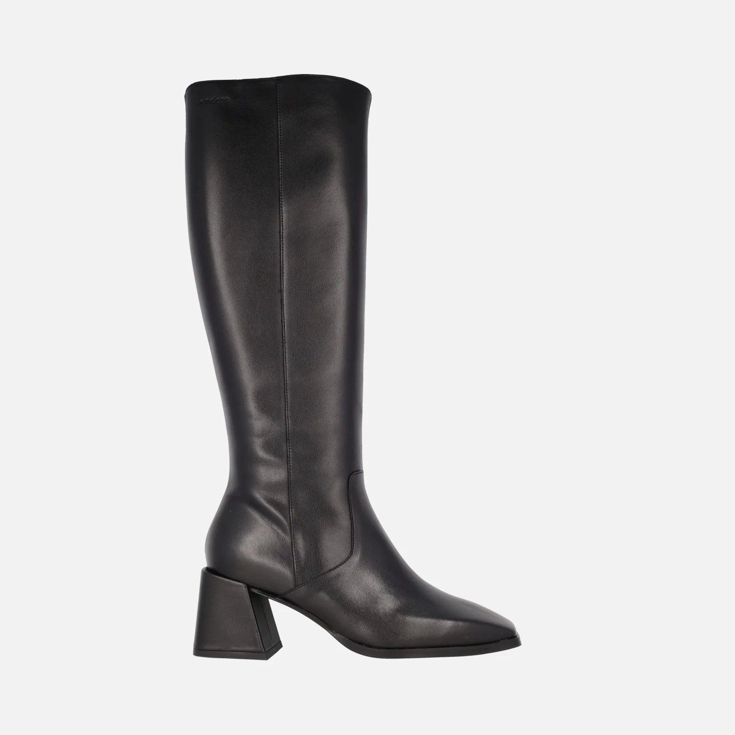 Botas altas Wonders Love en piel negra con horma cuadrada