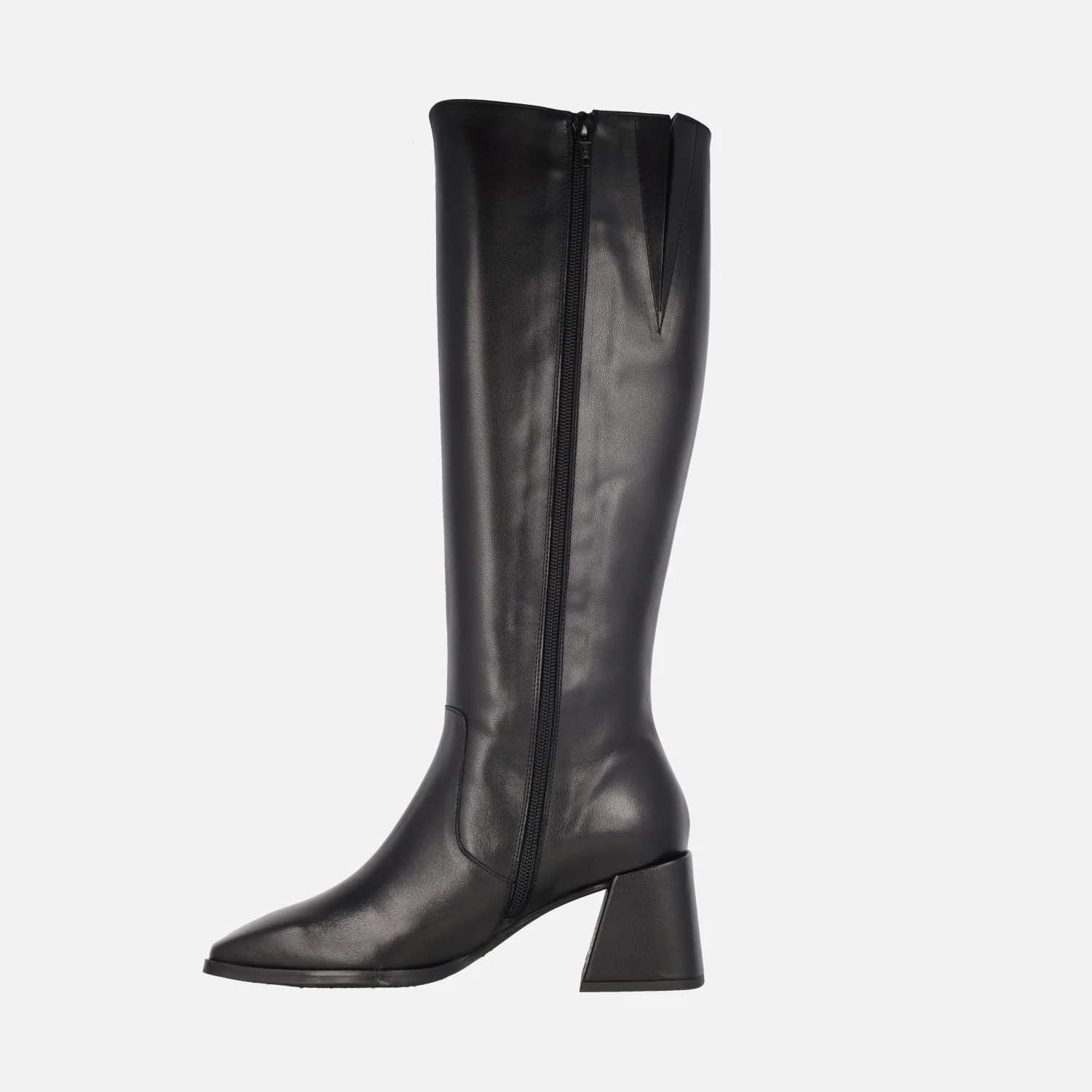 Botas altas Wonders Love en piel negra con horma cuadrada - Image 3