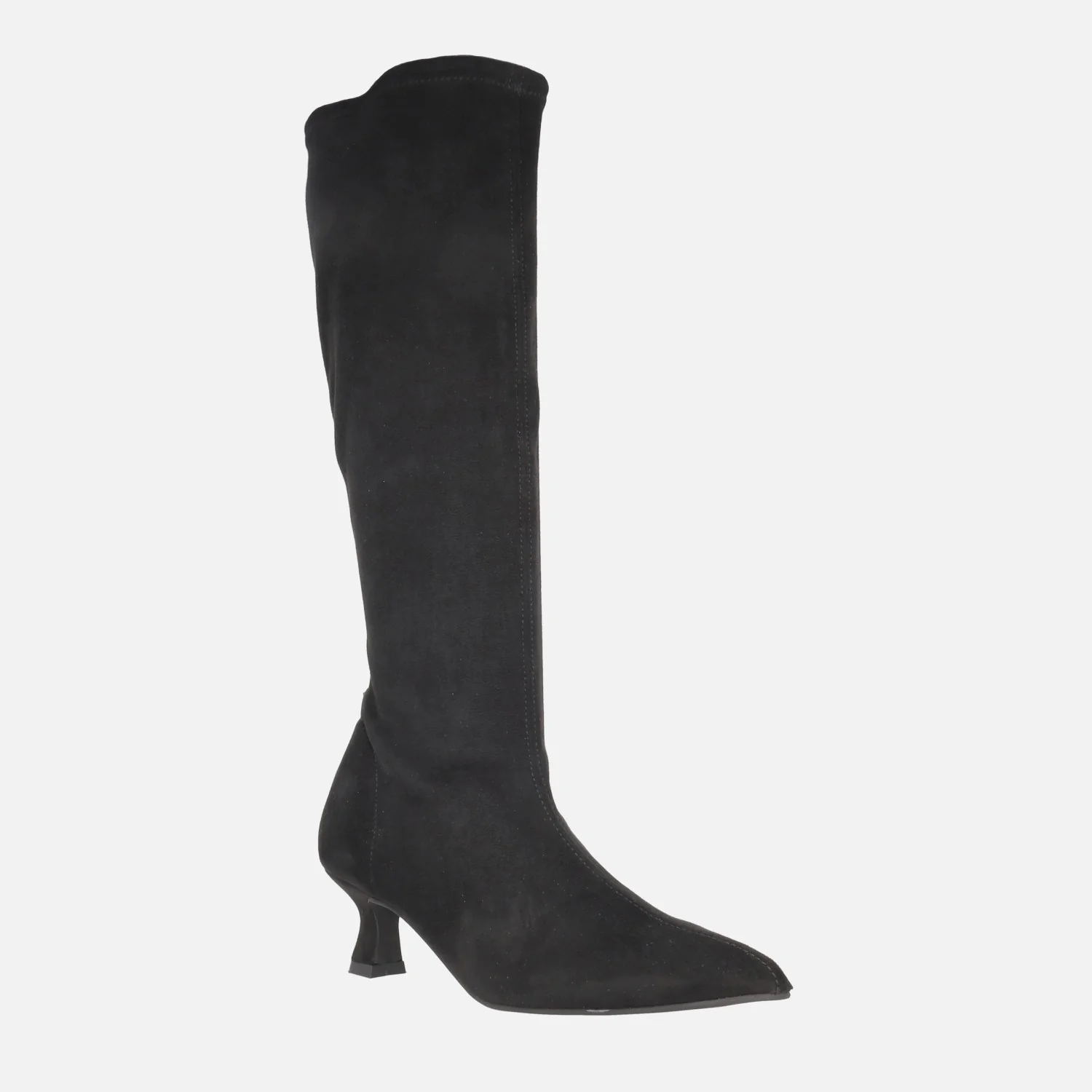 Botas altas Yantai en tejido elástico negro efecto ante - Image 2