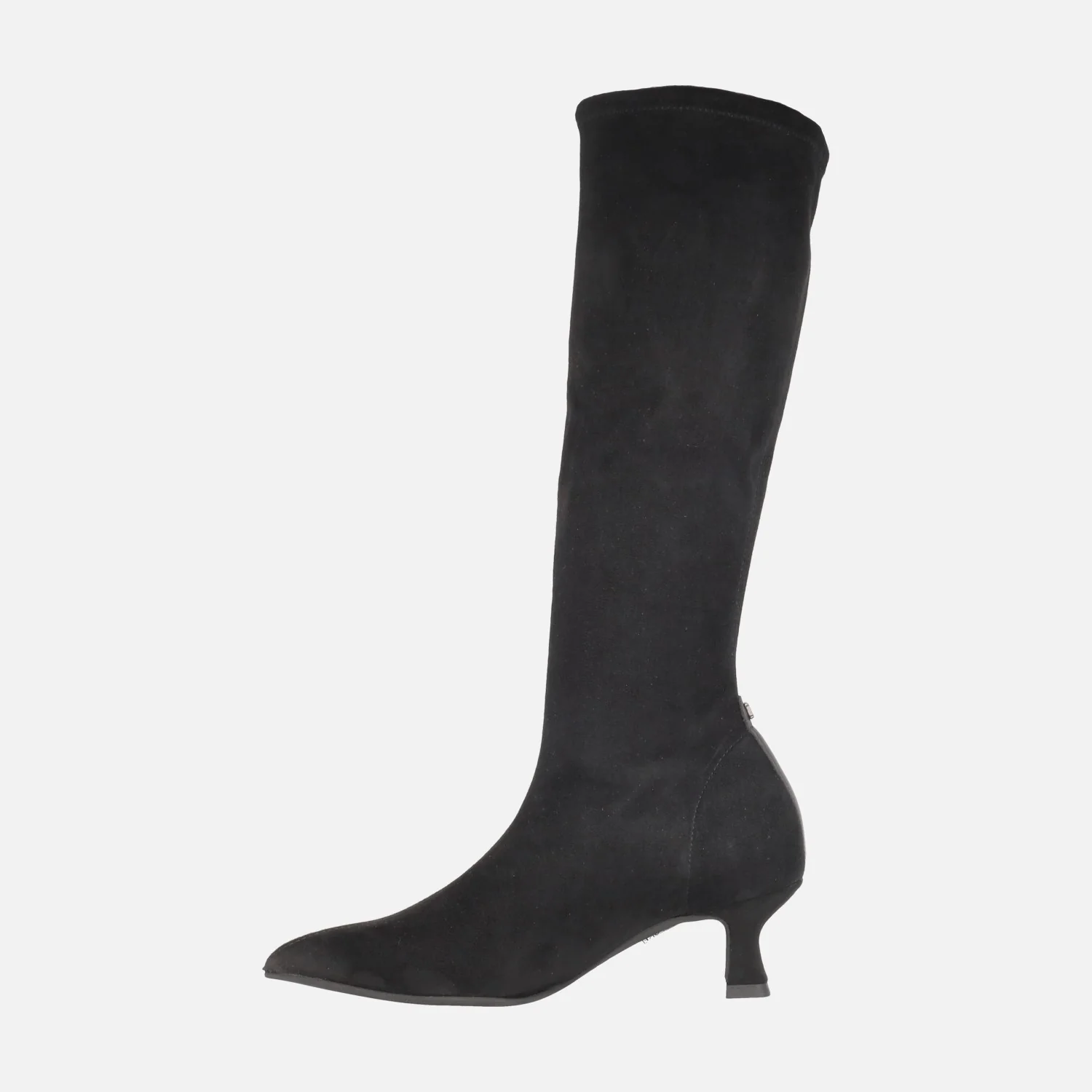 Botas altas Yantai en tejido elástico negro efecto ante - Image 3