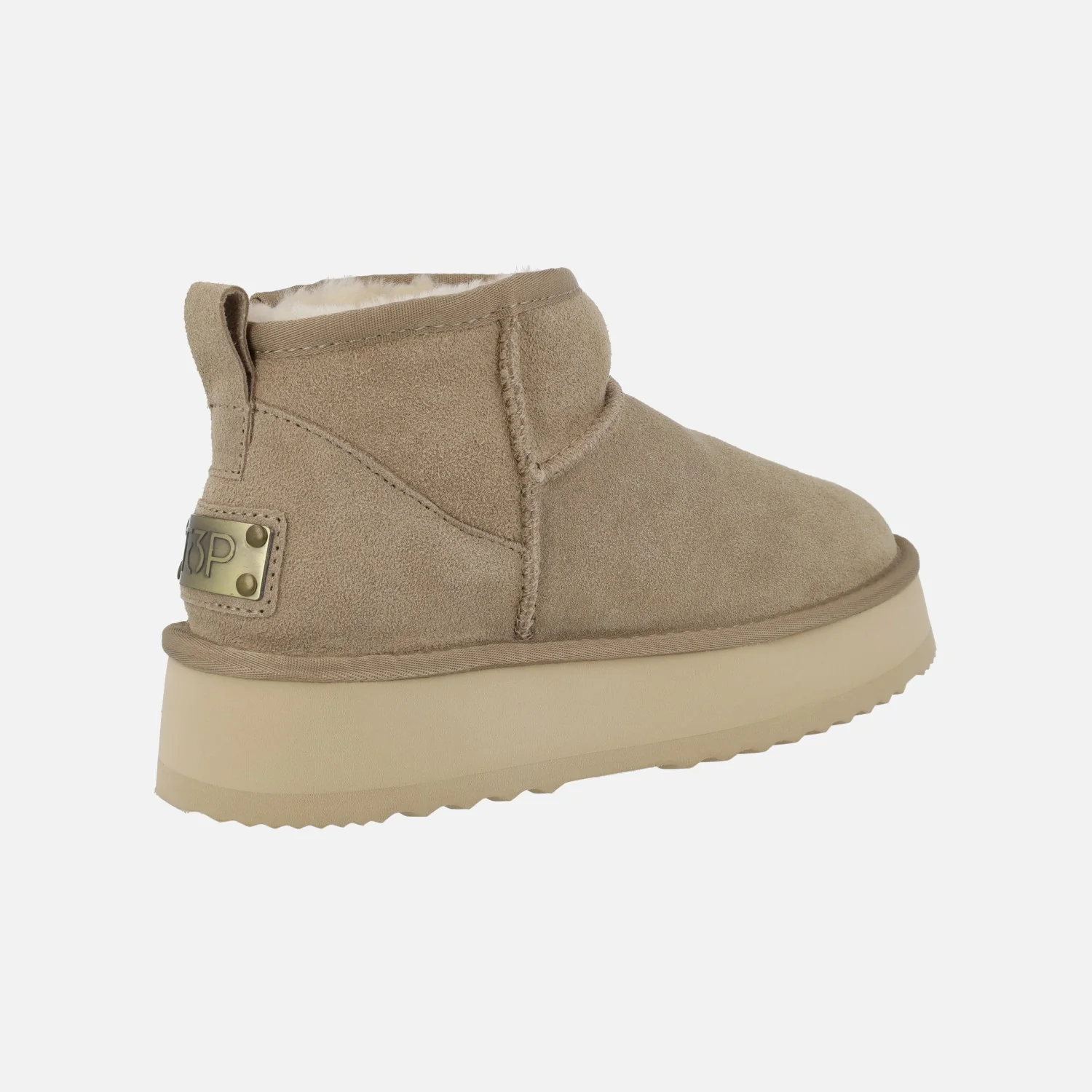 Botas australianas Melide en serraje beige con plataforma - Image 3