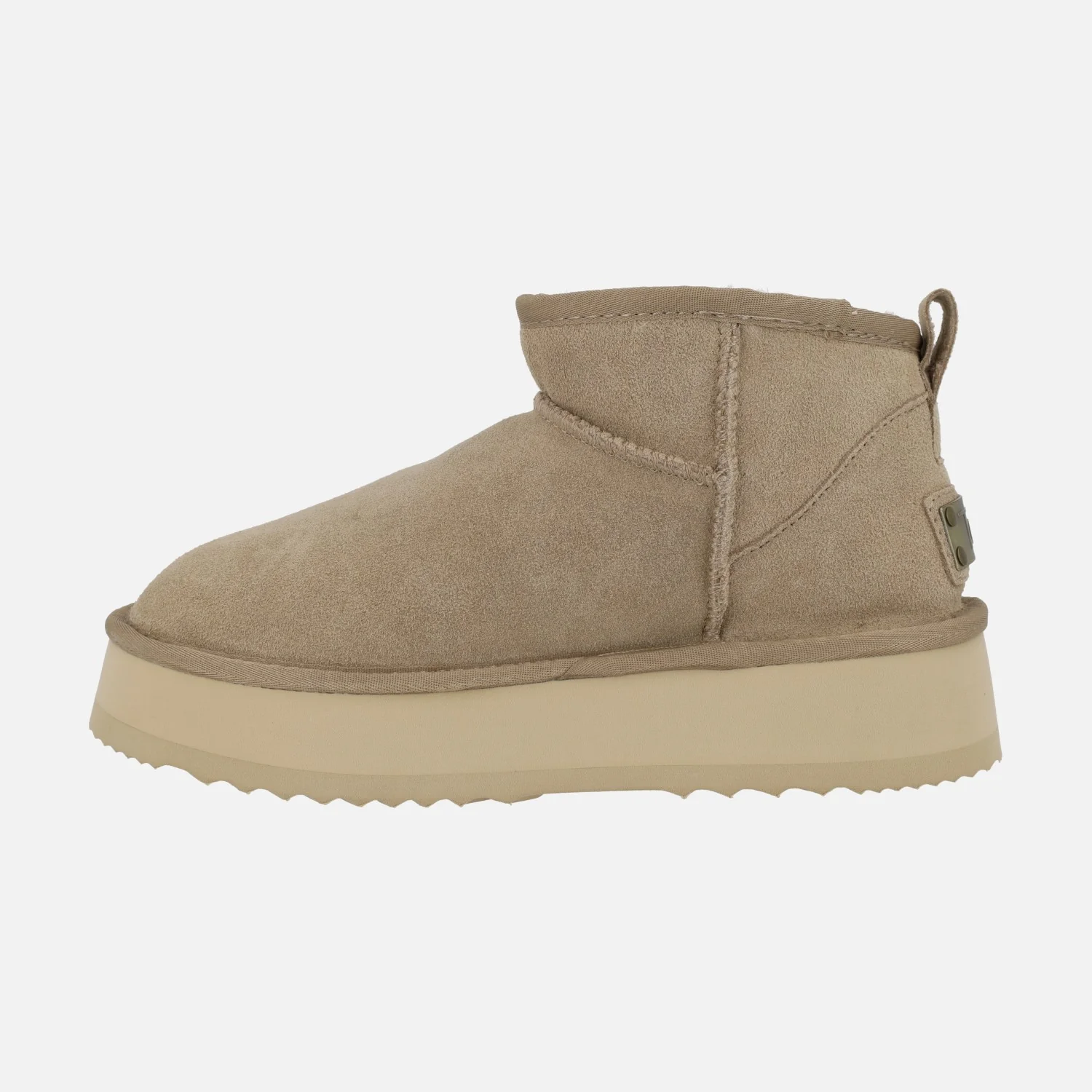 Botas australianas Melide en serraje beige con plataforma - Image 4