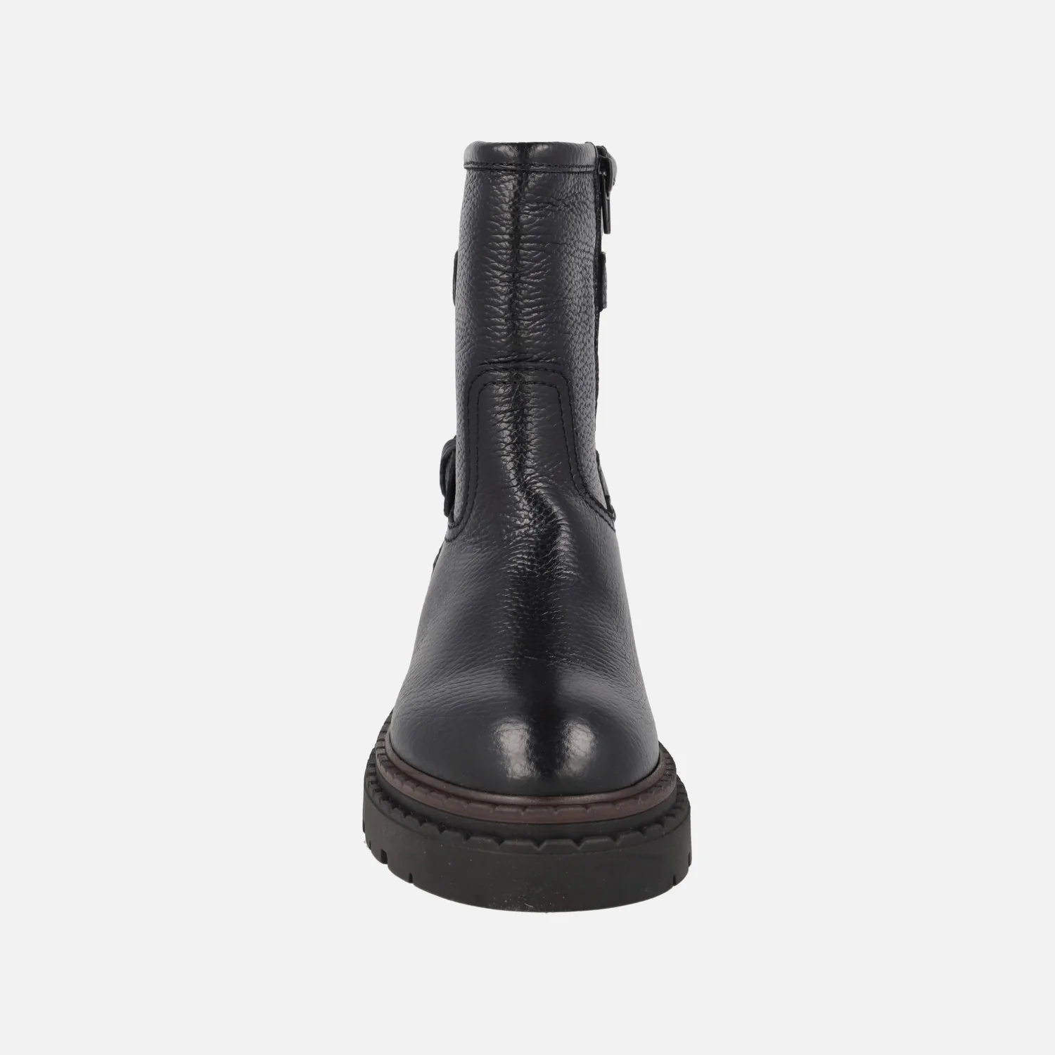 Botas bajas Azalea en piel negra con adorno de hebillas - Image 5