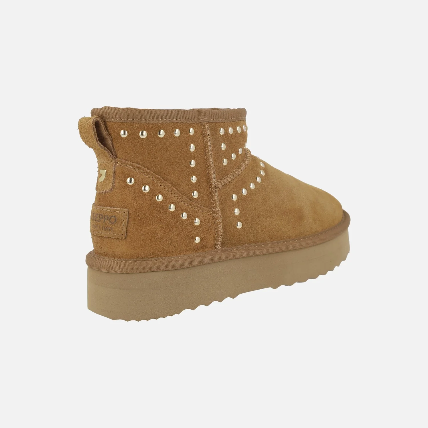 Botas bajas de serraje forradas de pelo con tachas doradas Agder - Image 3