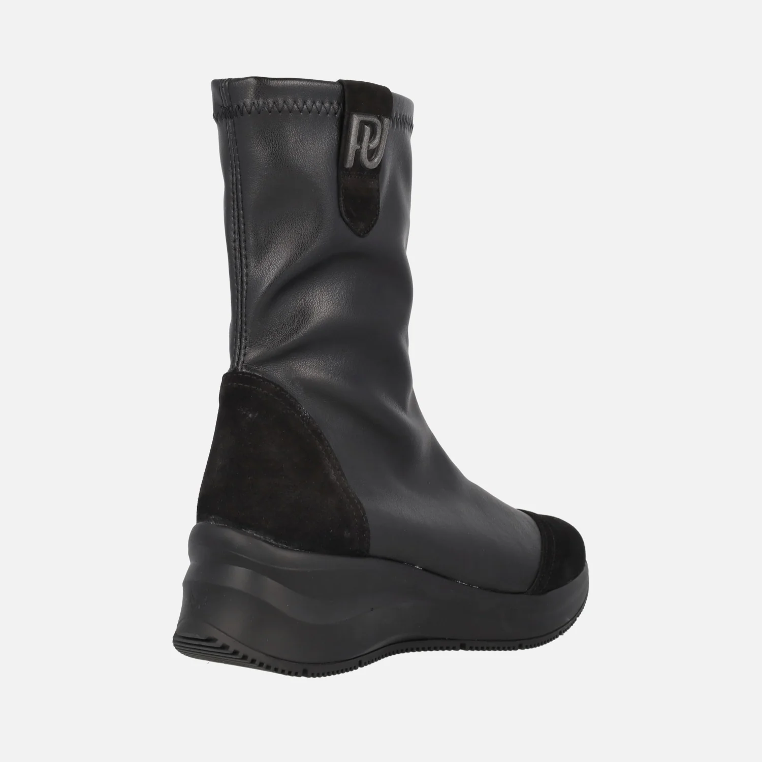 Botas bajas estilo calcetín en tejido elástico negro - Image 3