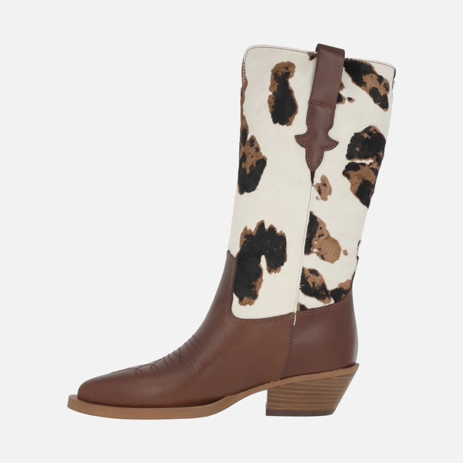 Botas cowboy Alpe Western en pelo print animal vaca - Image 3