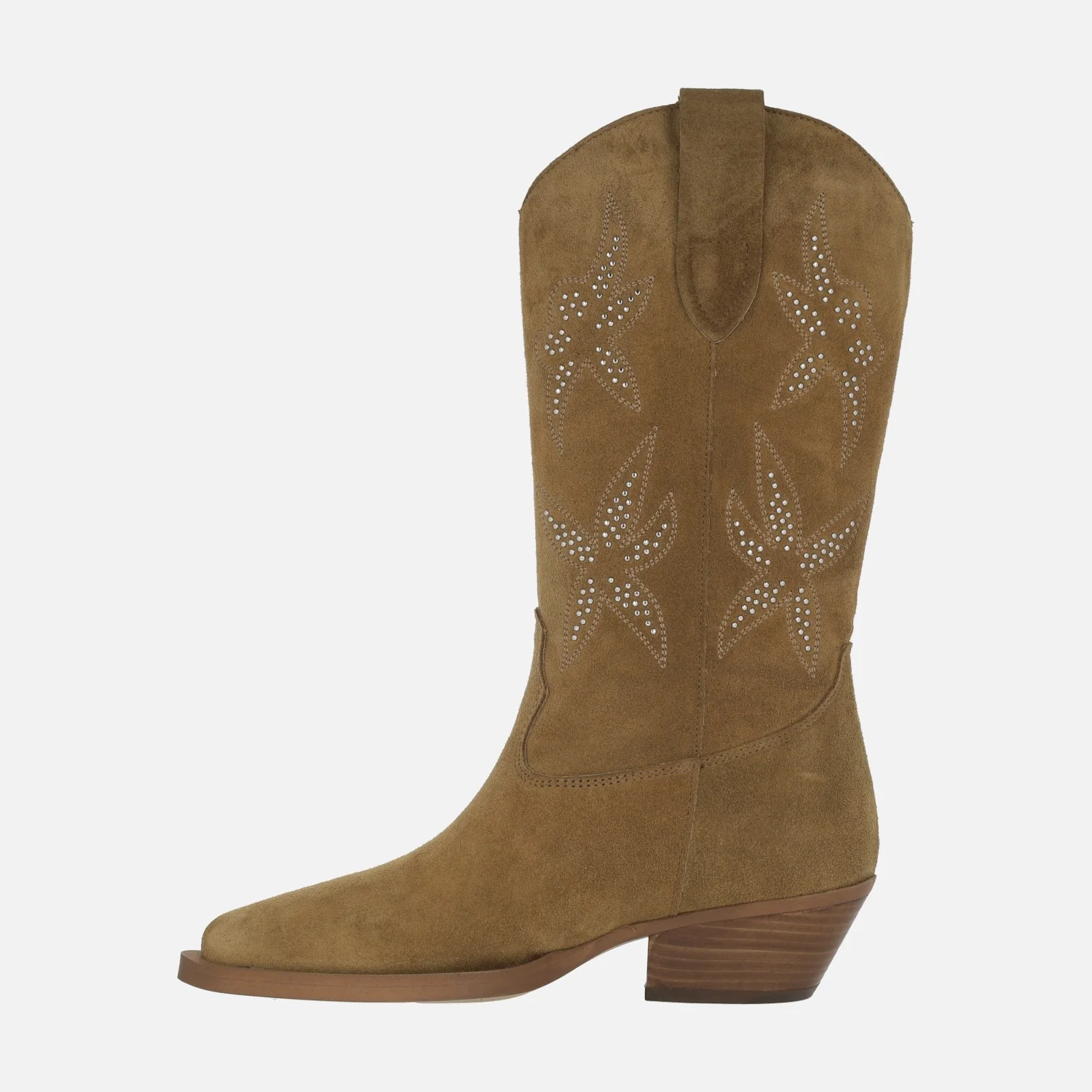 Botas cowboy Alpe Western en serraje con bordados y tachas - Image 4