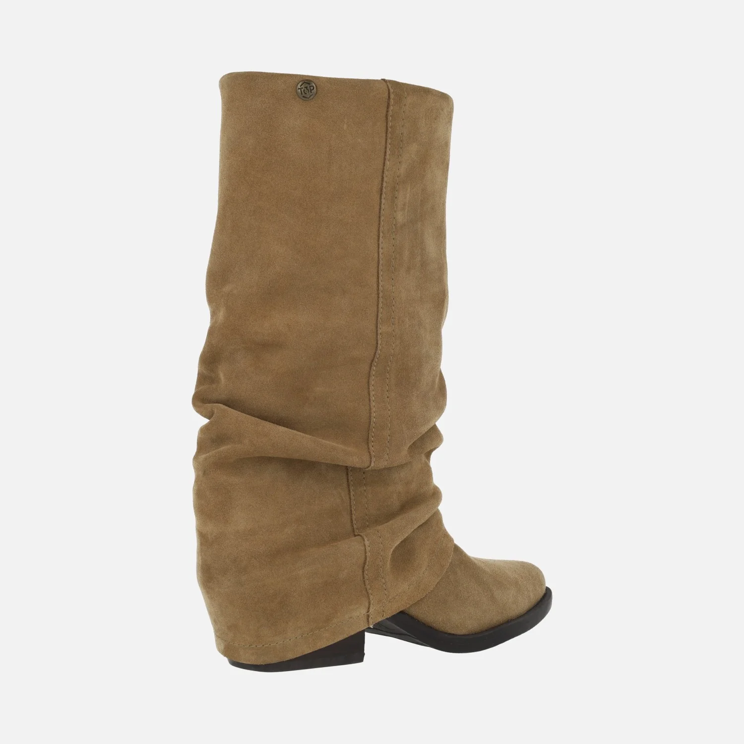 Botas cowboy de piel serraje con faldón - Image 4