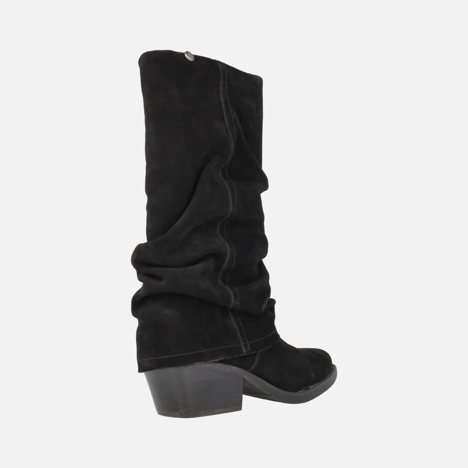 Botas cowboy de piel serraje con faldón - Image 9