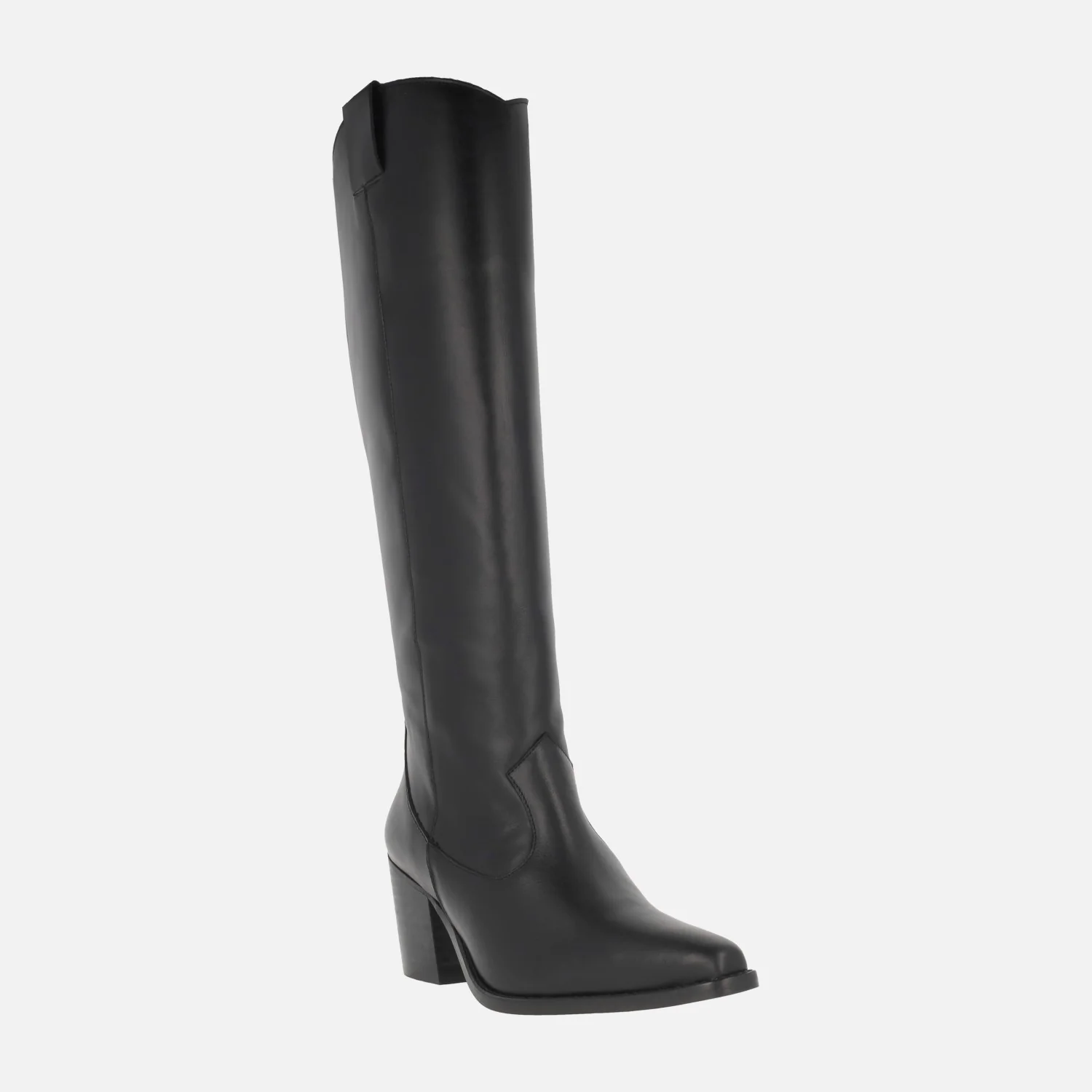 Botas cowboy en piel negra con caña alta - Image 2